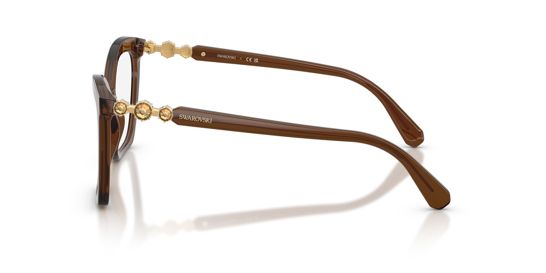 Eyeglasses Swarovski SK 2053 (1084) color marrone trasparente shape cat eye lenses lente demo