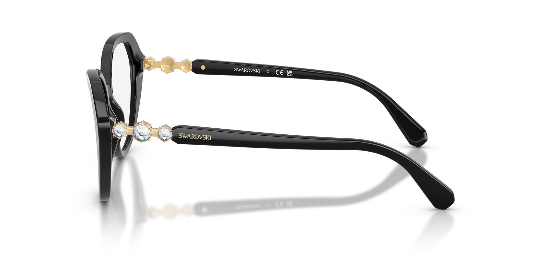 Eyeglasses Swarovski SK 2054 (1001) color nero shape cat eye lenses lente demo