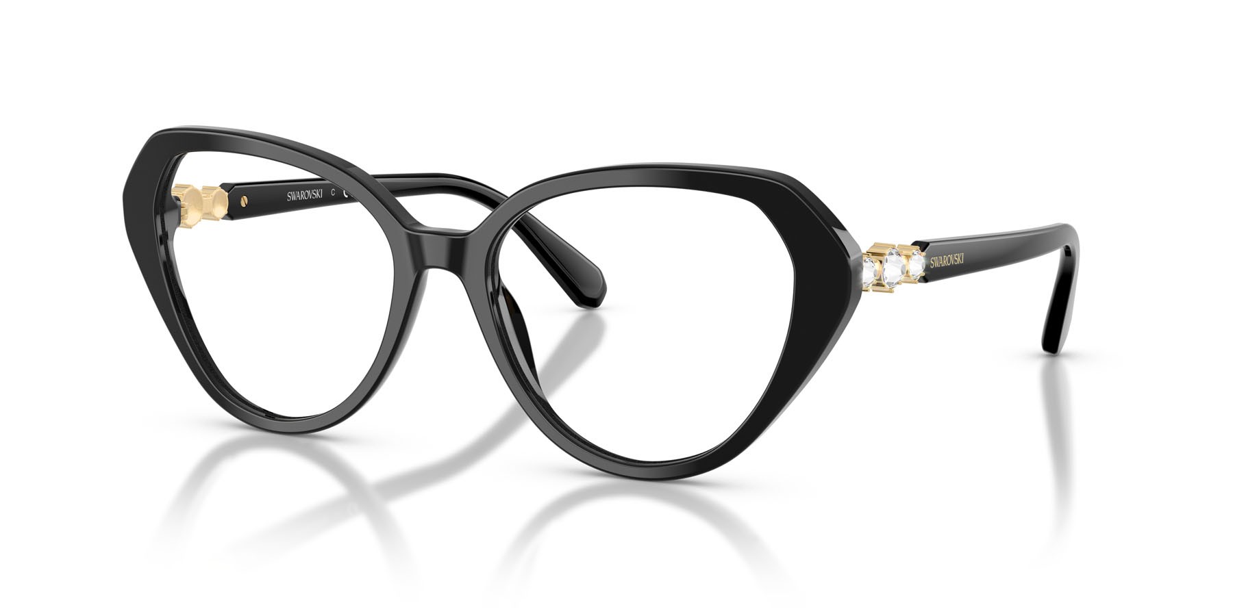 Eyeglasses Swarovski SK 2054 (1001) color nero shape cat eye lenses lente demo