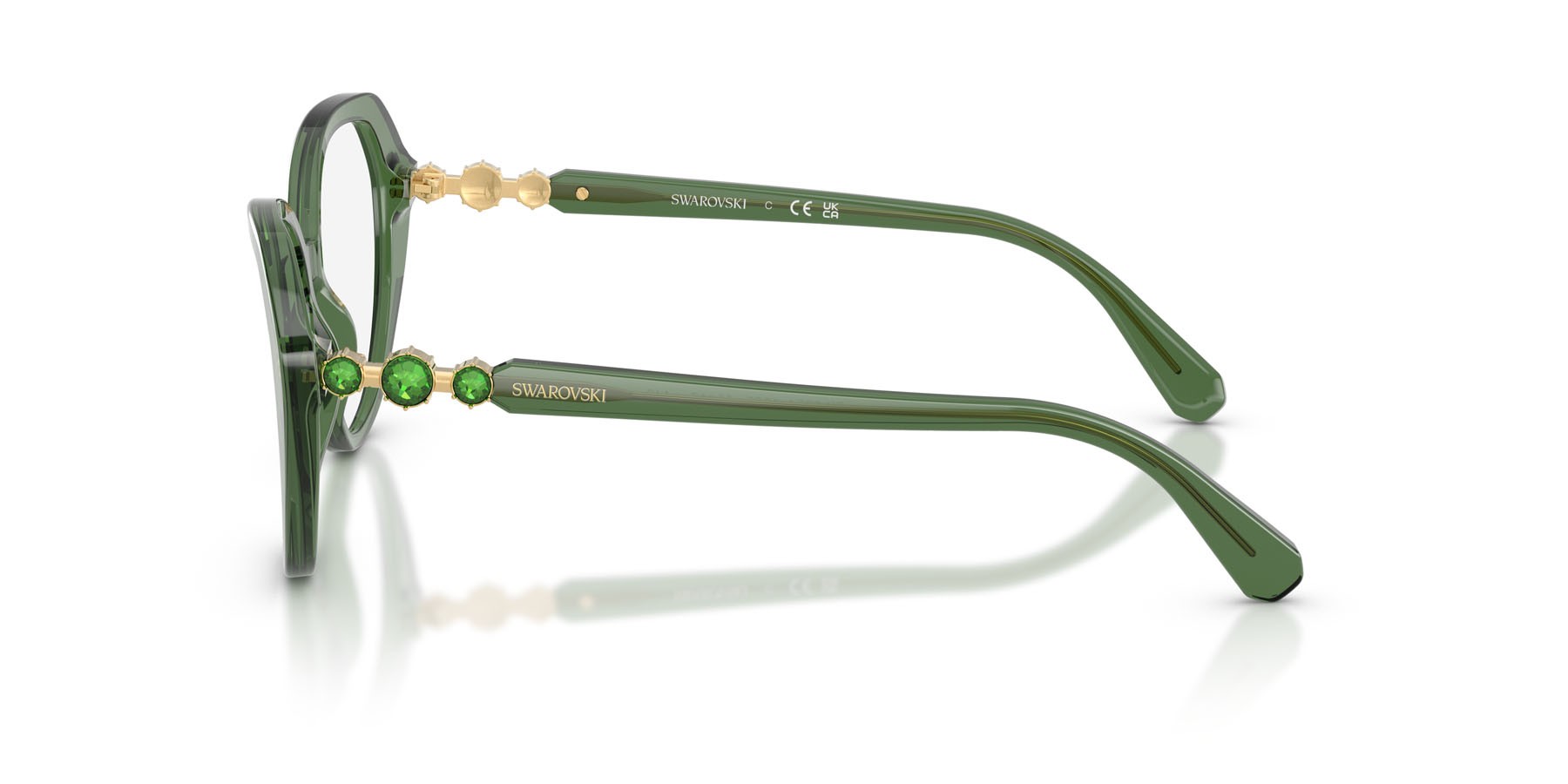 Eyeglasses Swarovski SK 2054 (1085) color verde trasparente shape cat eye lenses lente demo