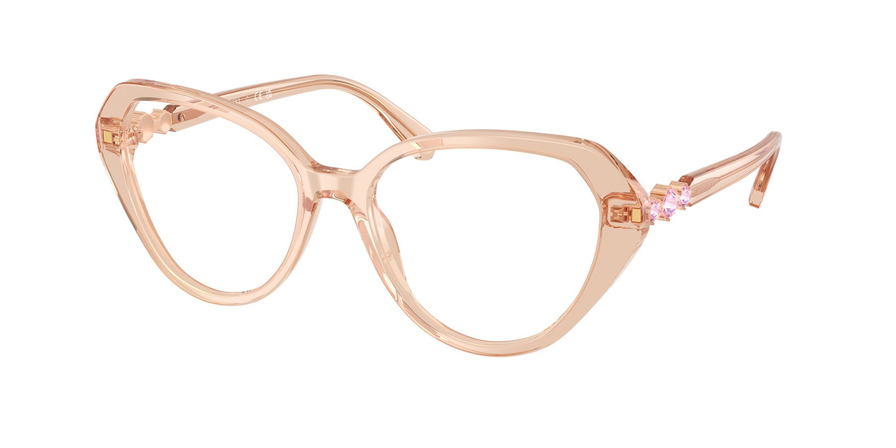 Eyeglasses Swarovski SK 2054 (1086) color beige trasparente shape cat eye lenses lente demo