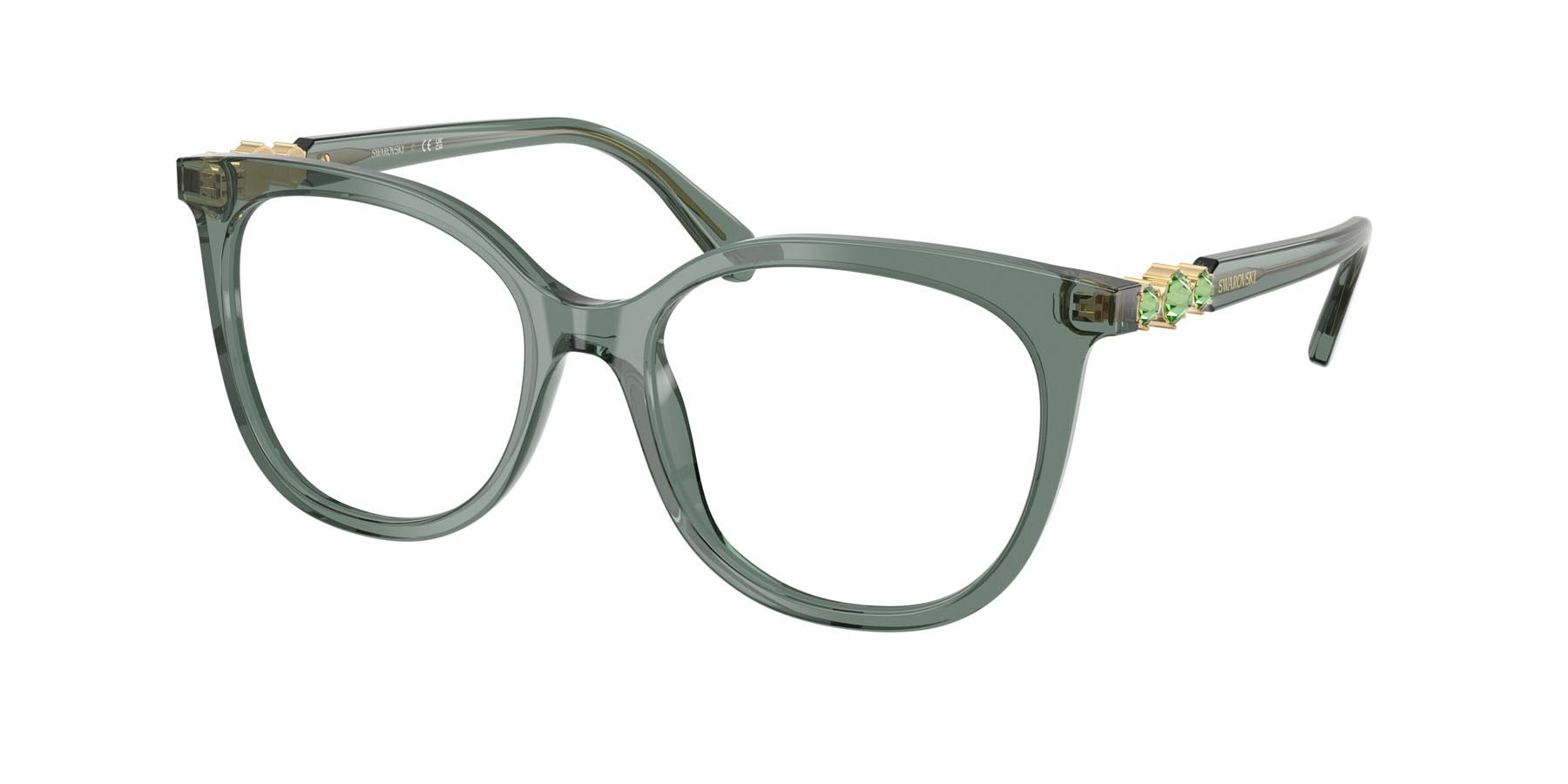 Eyeglasses Swarovski SK 2055 (1043) color verde trasparente shape pantos lenses lente demo