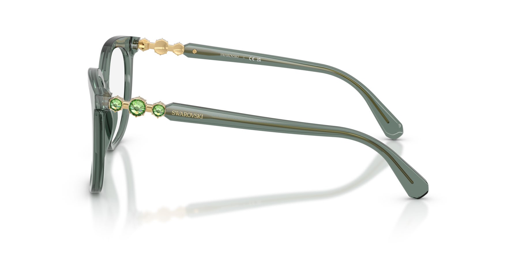 Eyeglasses Swarovski SK 2055 (1043) color verde trasparente shape pantos lenses lente demo