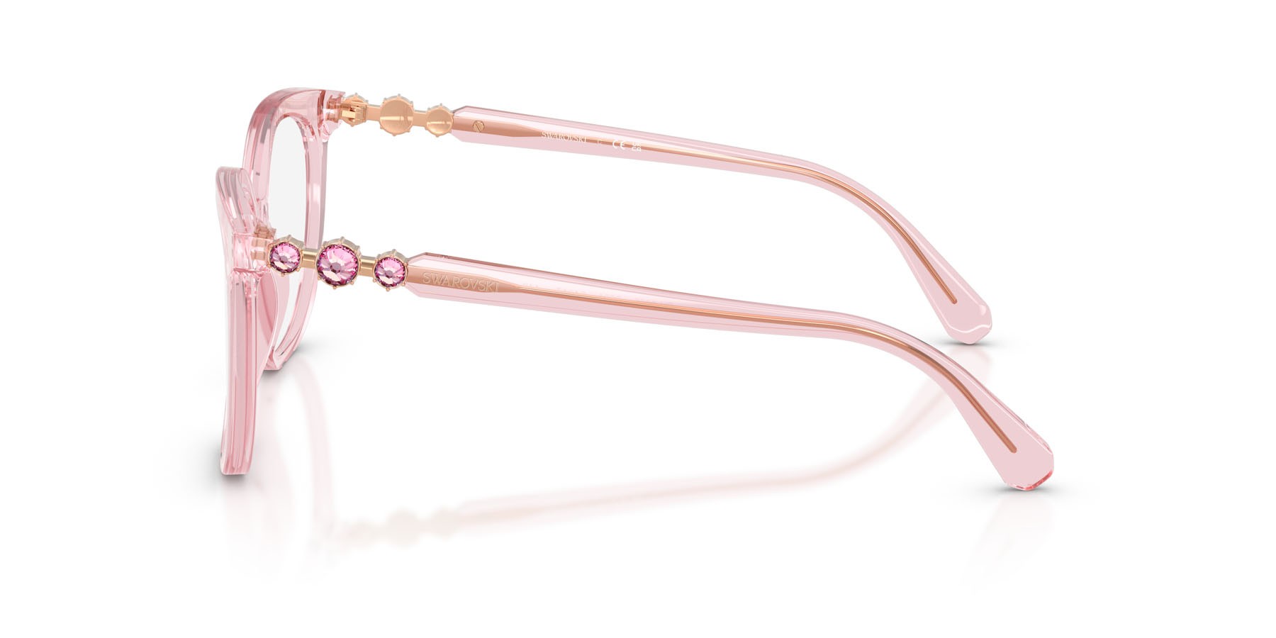 Eyeglasses Swarovski SK 2055 (3001) color rosa trasparente shape pantos lenses lente demo