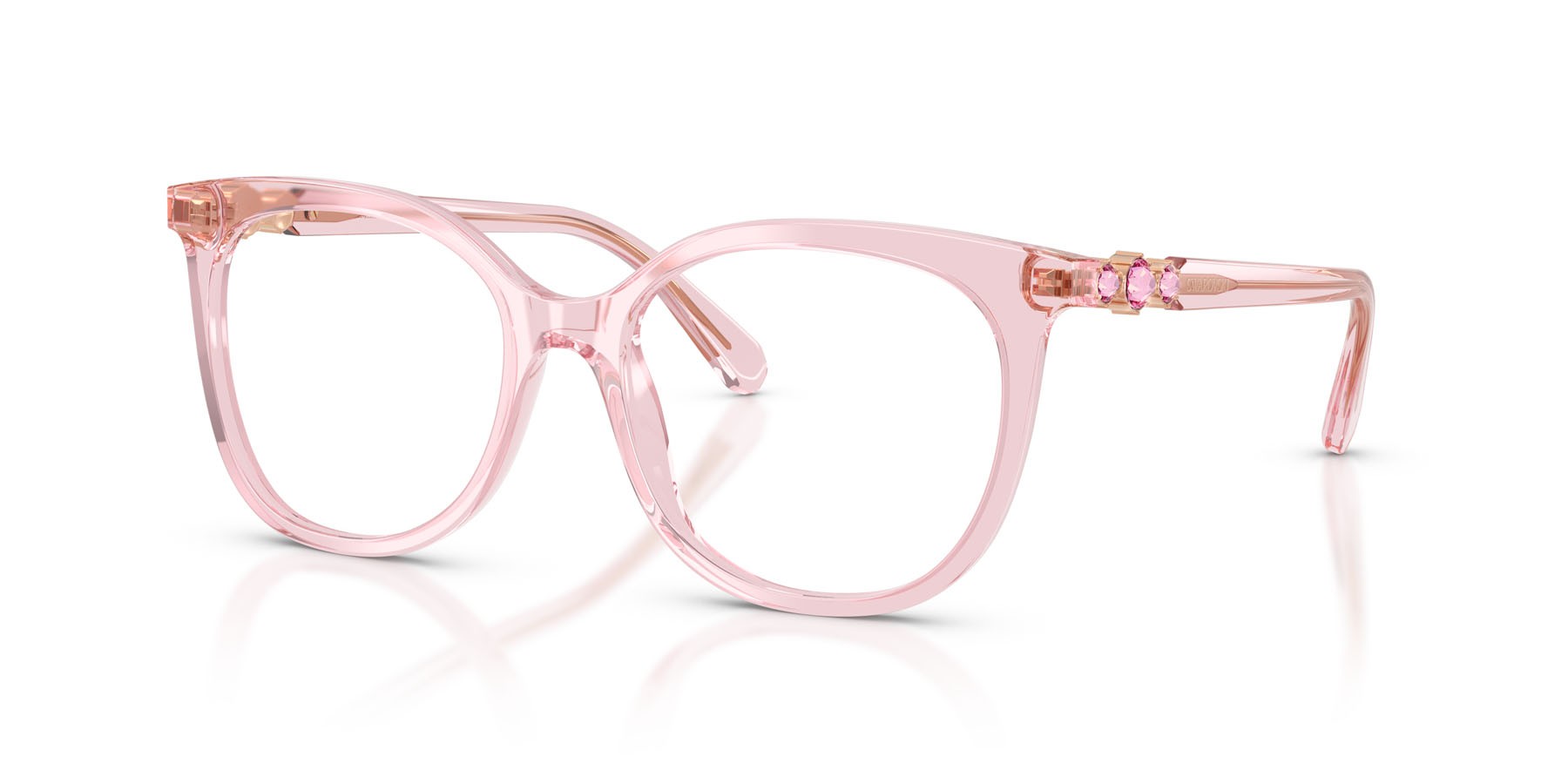 Eyeglasses Swarovski SK 2055 (3001) color rosa trasparente shape pantos lenses lente demo