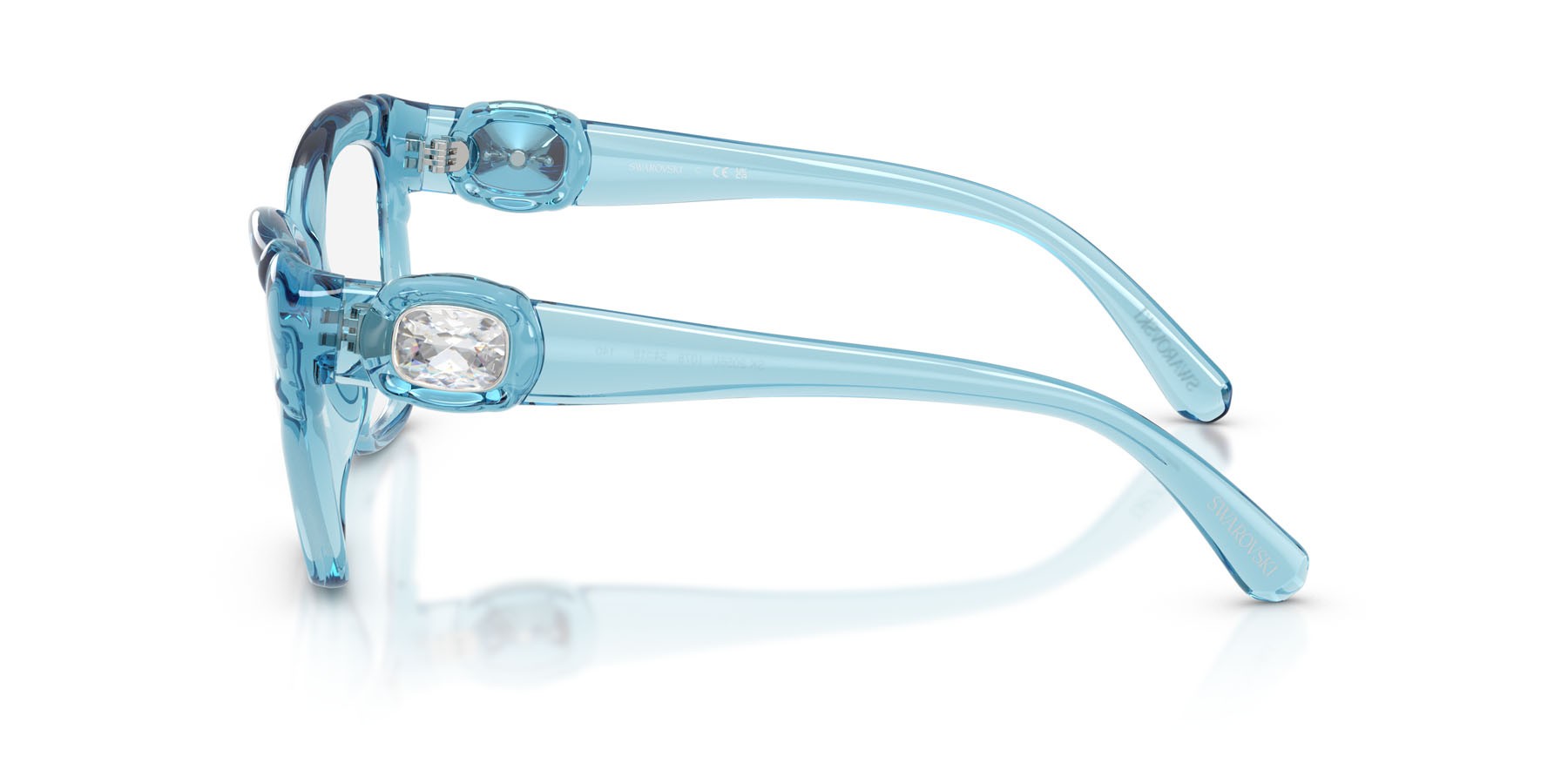 Occhiali da vista Swarovski SK 2056U (1078) colore azzurro trasparente forma cat eye lenti lente demo