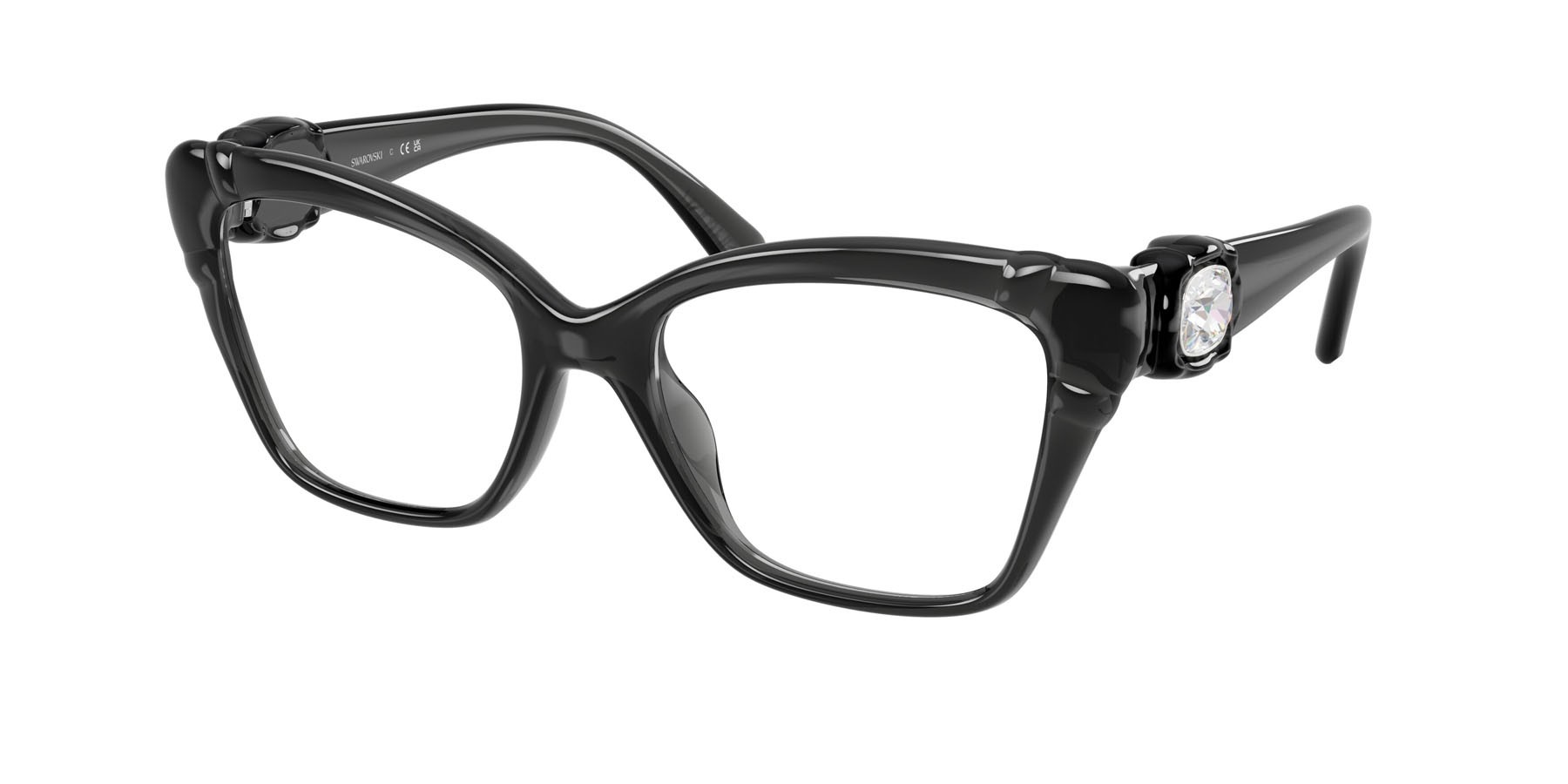 Eyeglasses Swarovski SK 2056U (1087) color grigio scuro shape cat eye lenses lente demo