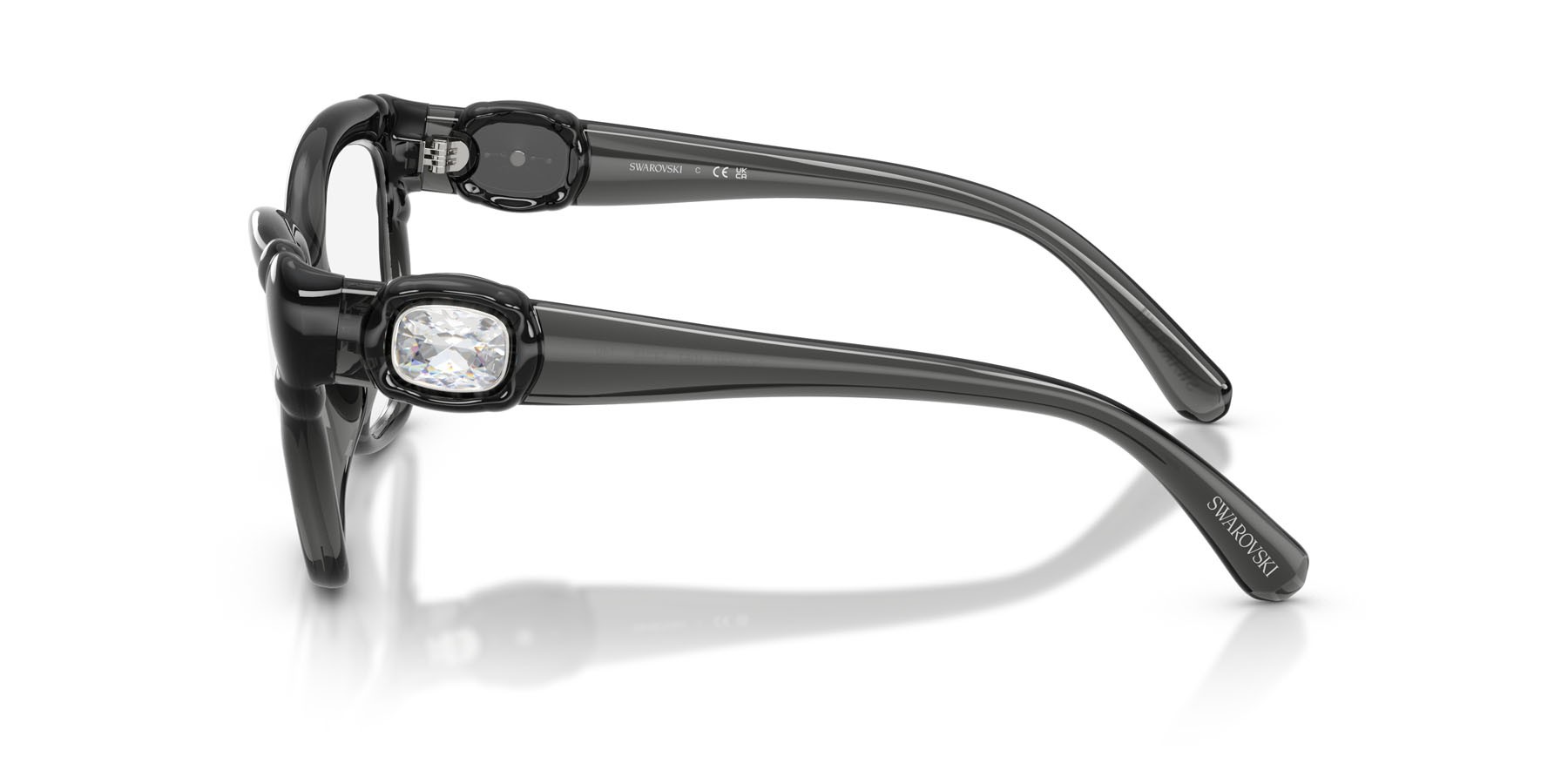 Eyeglasses Swarovski SK 2056U (1087) color grigio scuro shape cat eye lenses lente demo