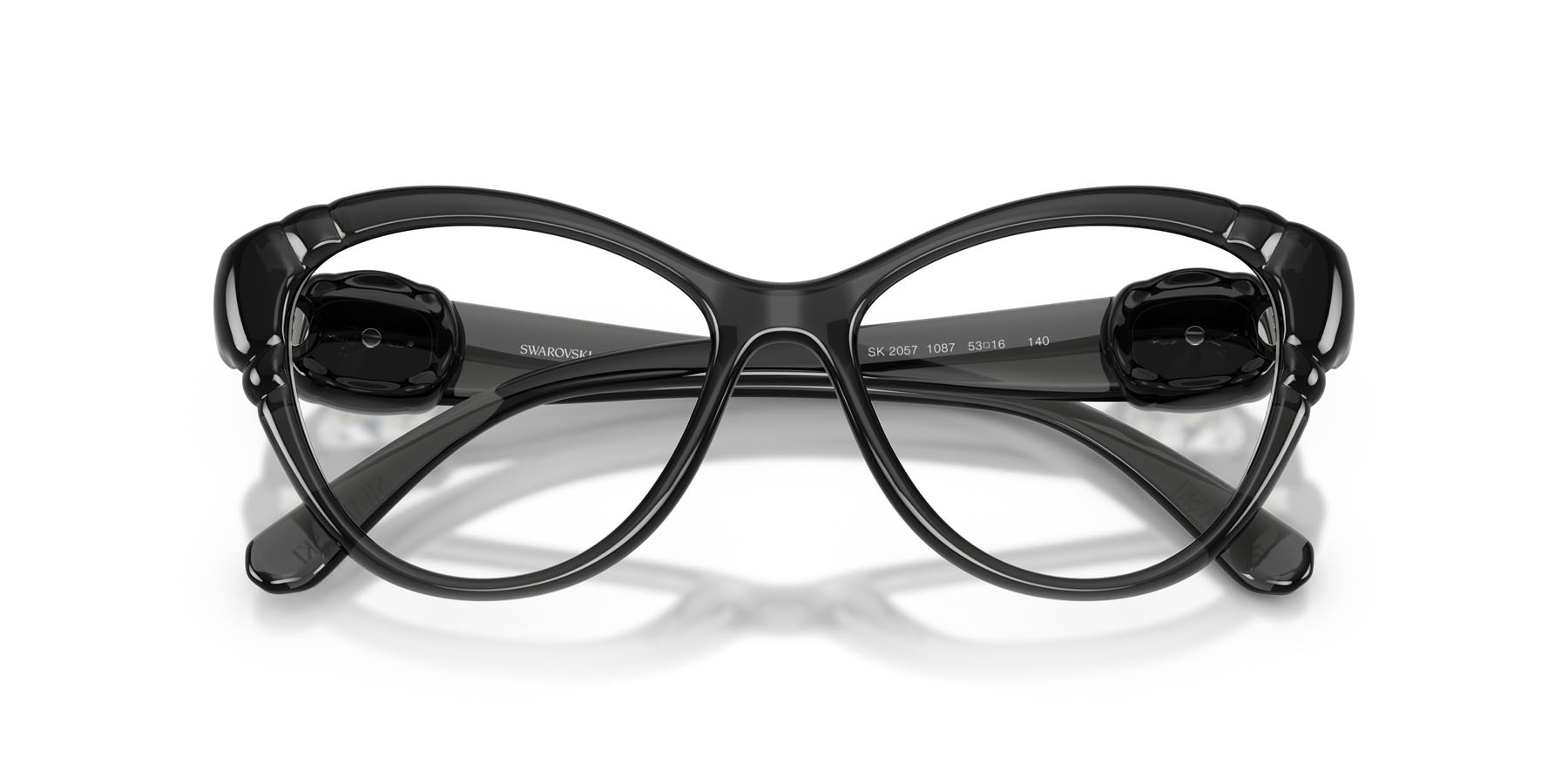 Eyeglasses Swarovski SK 2057 (1087) color grigio scuro shape cat eye lenses lente demo