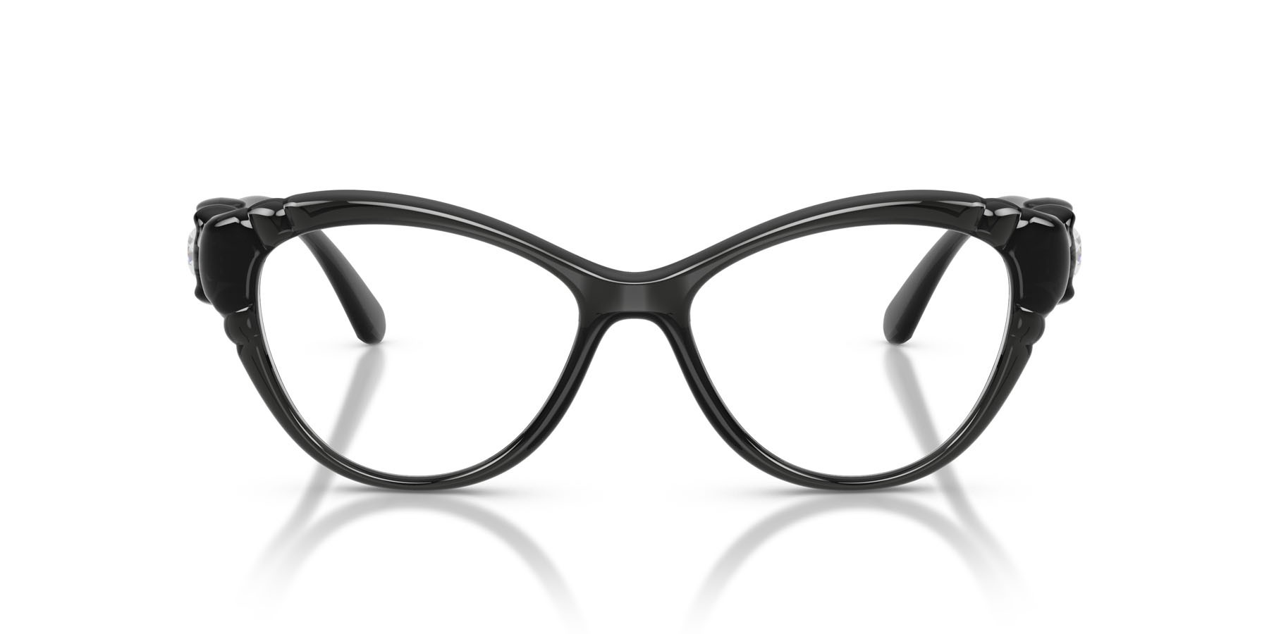 Eyeglasses Swarovski SK 2057 (1087) color grigio scuro shape cat eye lenses lente demo