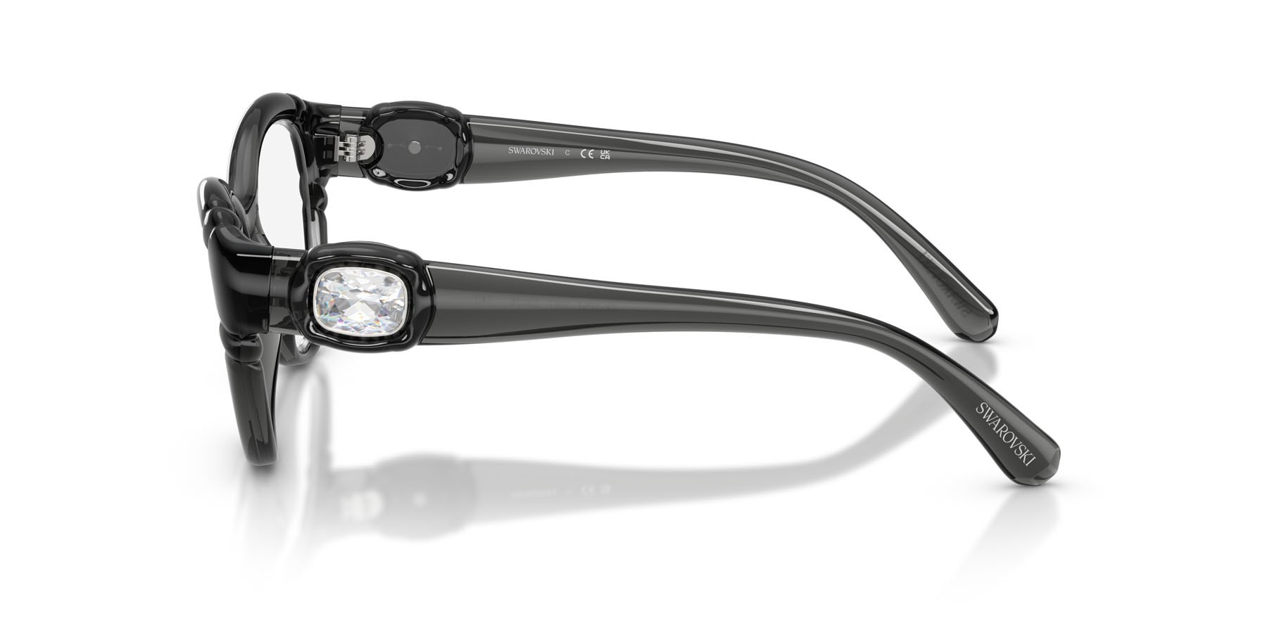 Eyeglasses Swarovski SK 2057 (1087) color grigio scuro shape cat eye lenses lente demo
