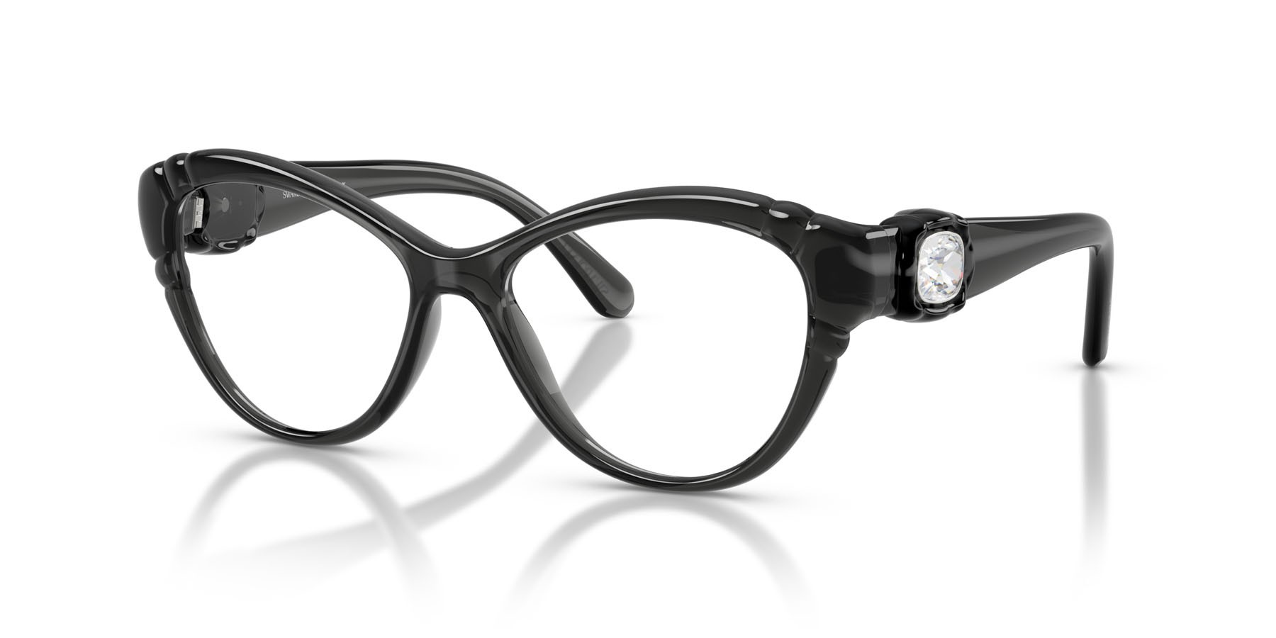 Eyeglasses Swarovski SK 2057 (1087) color grigio scuro shape cat eye lenses lente demo
