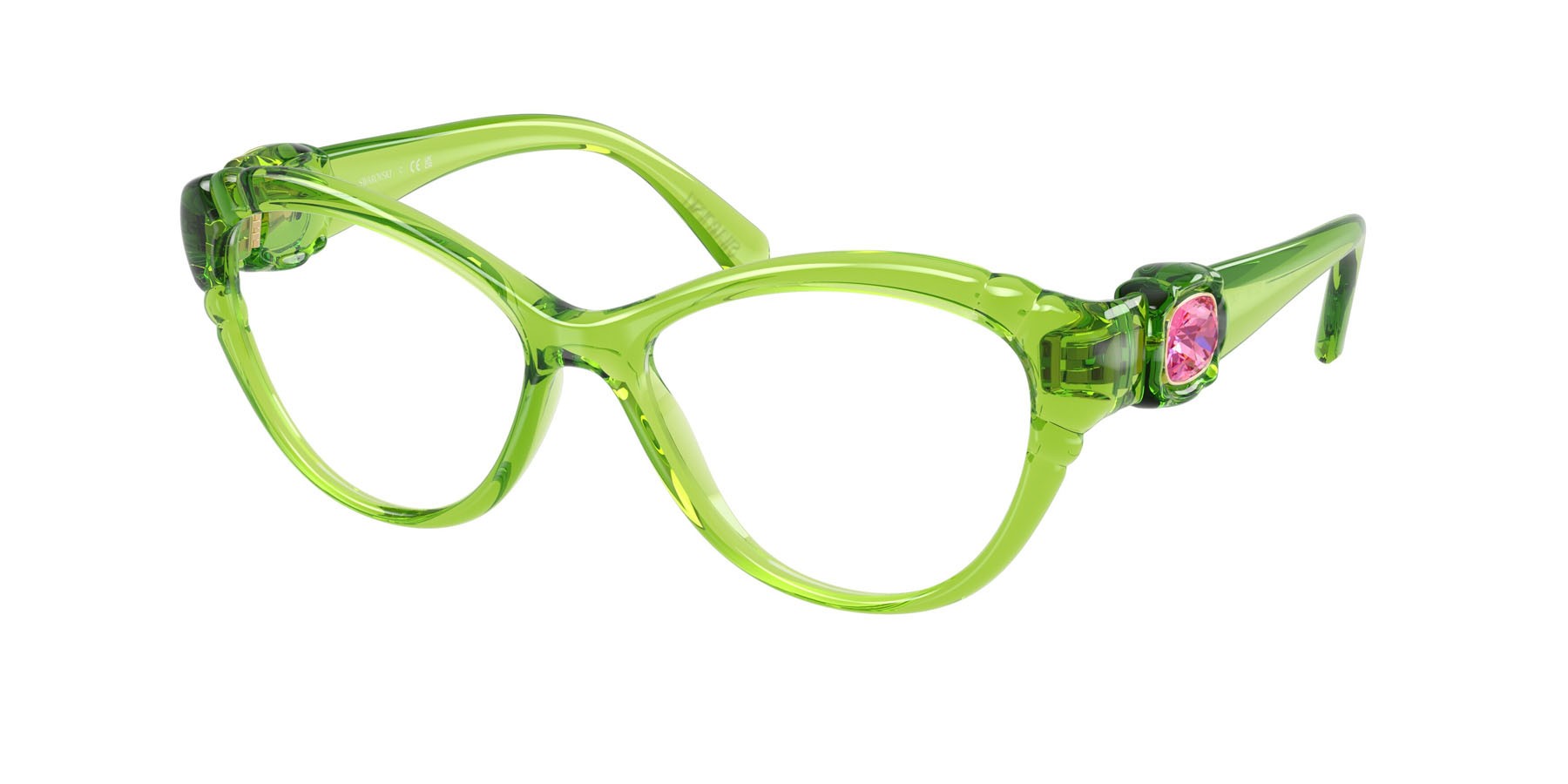 Eyeglasses Swarovski SK 2057 (1089) color verde trasparente shape cat eye lenses lente demo