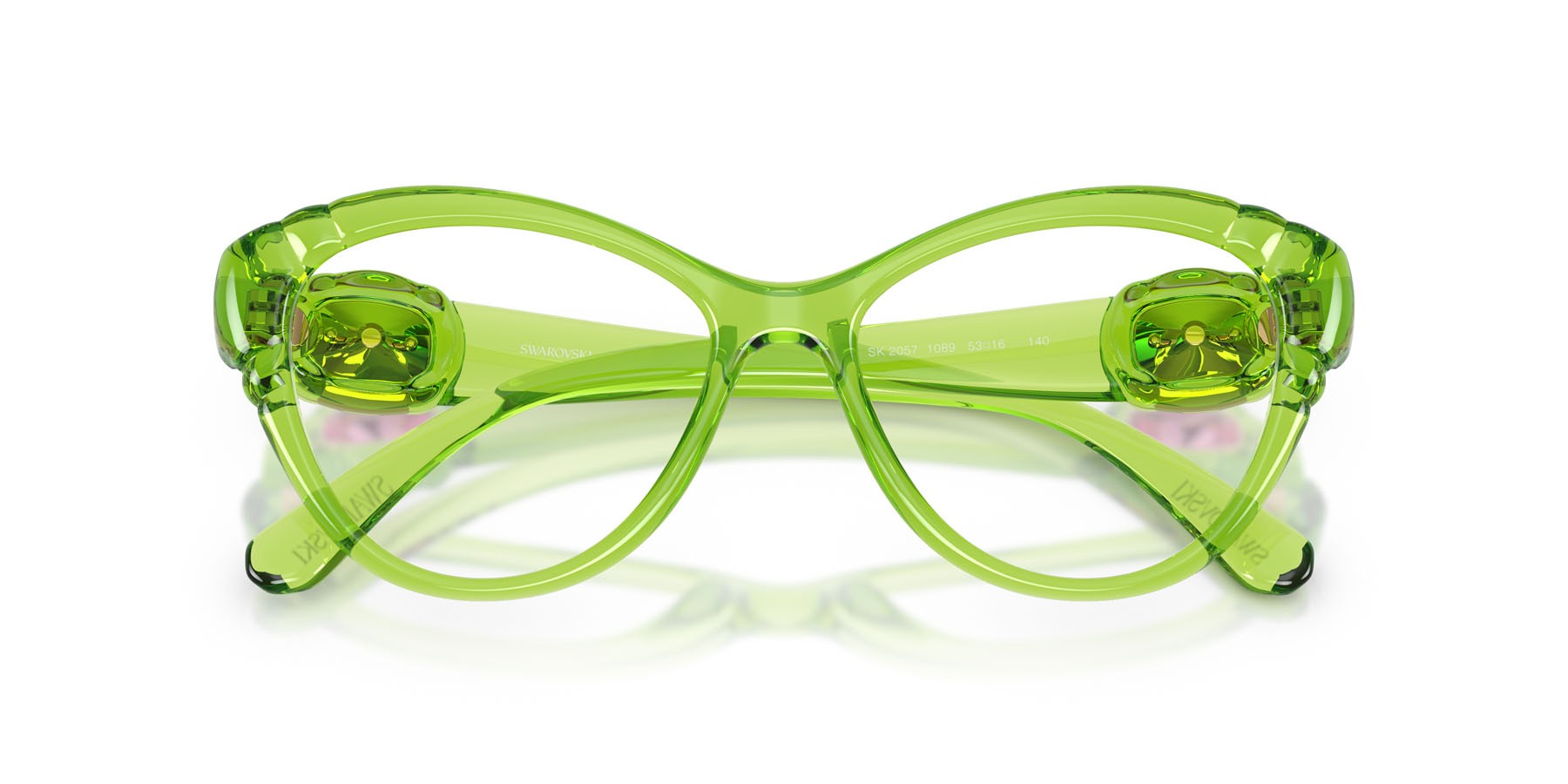 Eyeglasses Swarovski SK 2057 (1089) color verde trasparente shape cat eye lenses lente demo