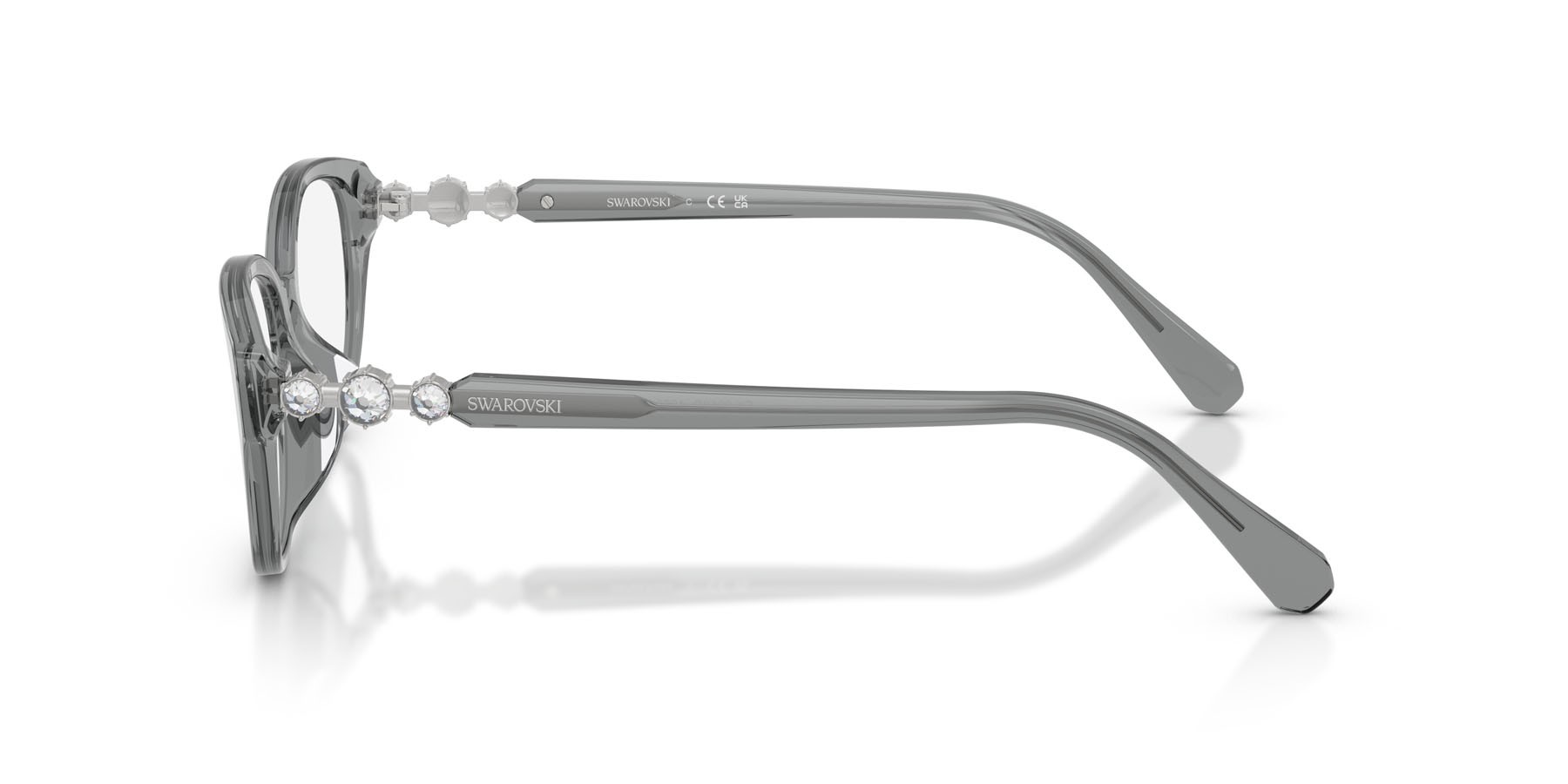 Eyeglasses Swarovski SK 2058D (1062) color grigio scuro trasparente shape pantos lenses lente demo