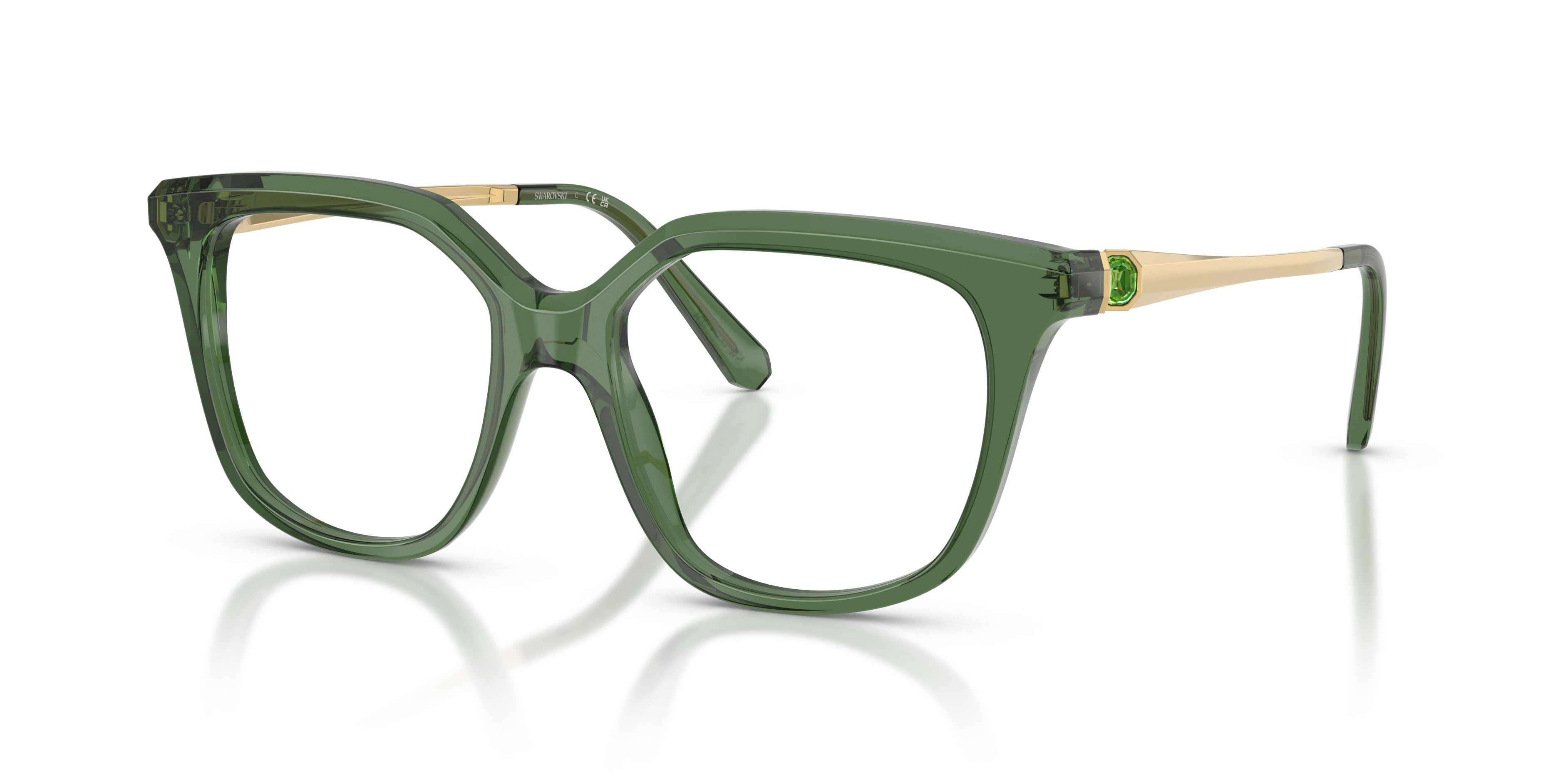 Eyeglasses Swarovski SK 2059 (1085) color verde trasparente shape square lenses lente demo