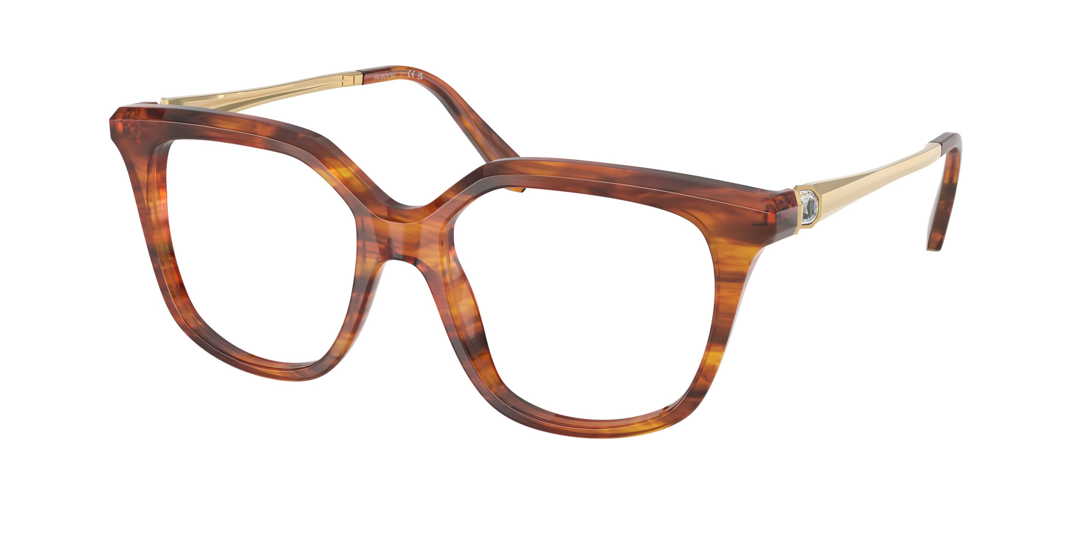 Eyeglasses Swarovski SK 2059 (1091) color striato havana shape square lenses lente demo