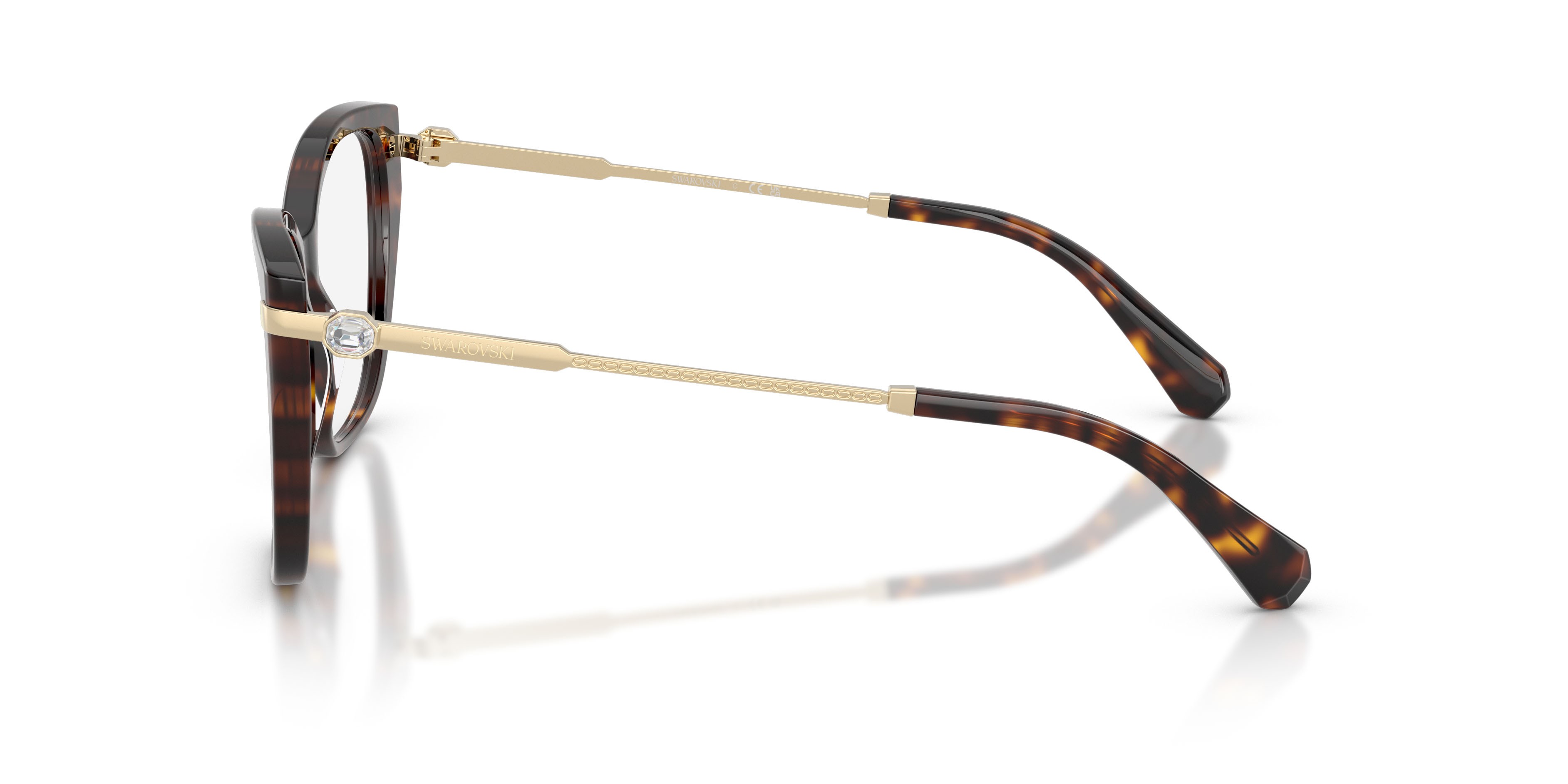 Eyeglasses Swarovski SK 2060 (1002) color havana shape cat eye lenses lente demo