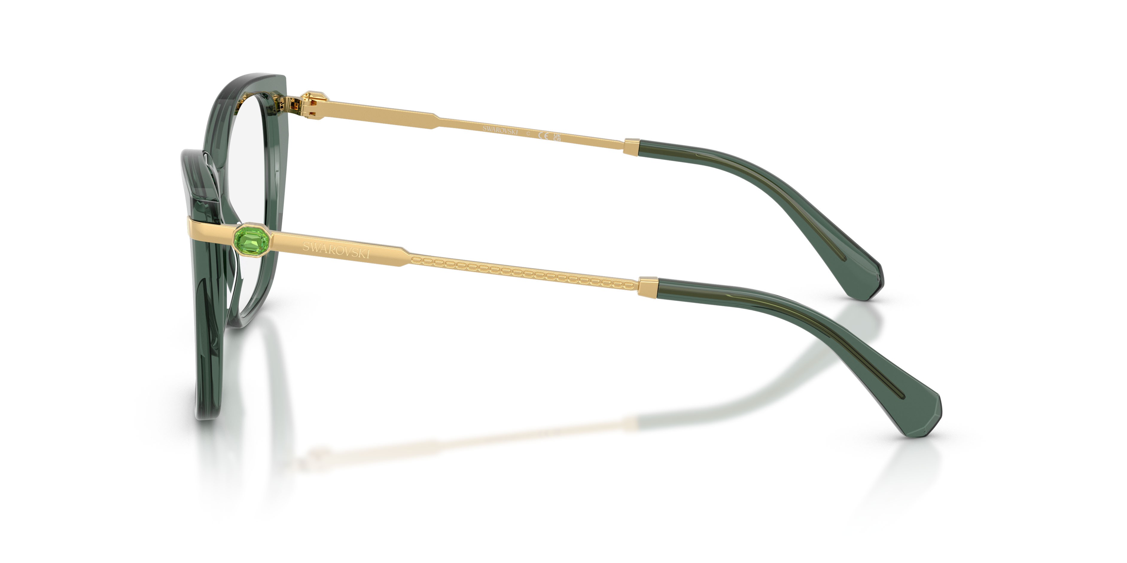 Eyeglasses Swarovski SK 2060 (1043) color verde chiaro trasparente shape cat eye lenses lente demo
