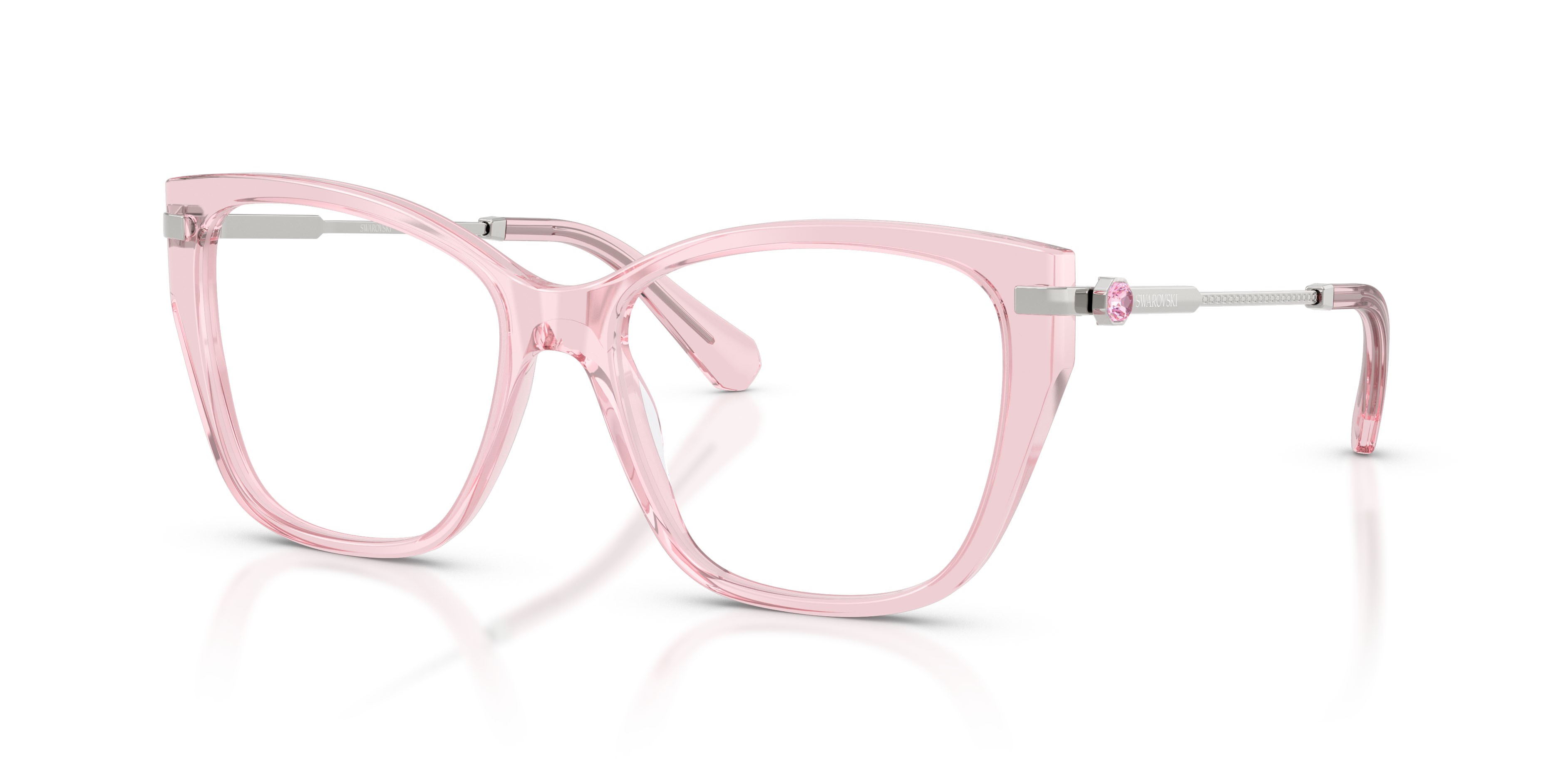 Eyeglasses Swarovski SK 2060 (3001) color rosa trasparente shape cat eye lenses lente demo