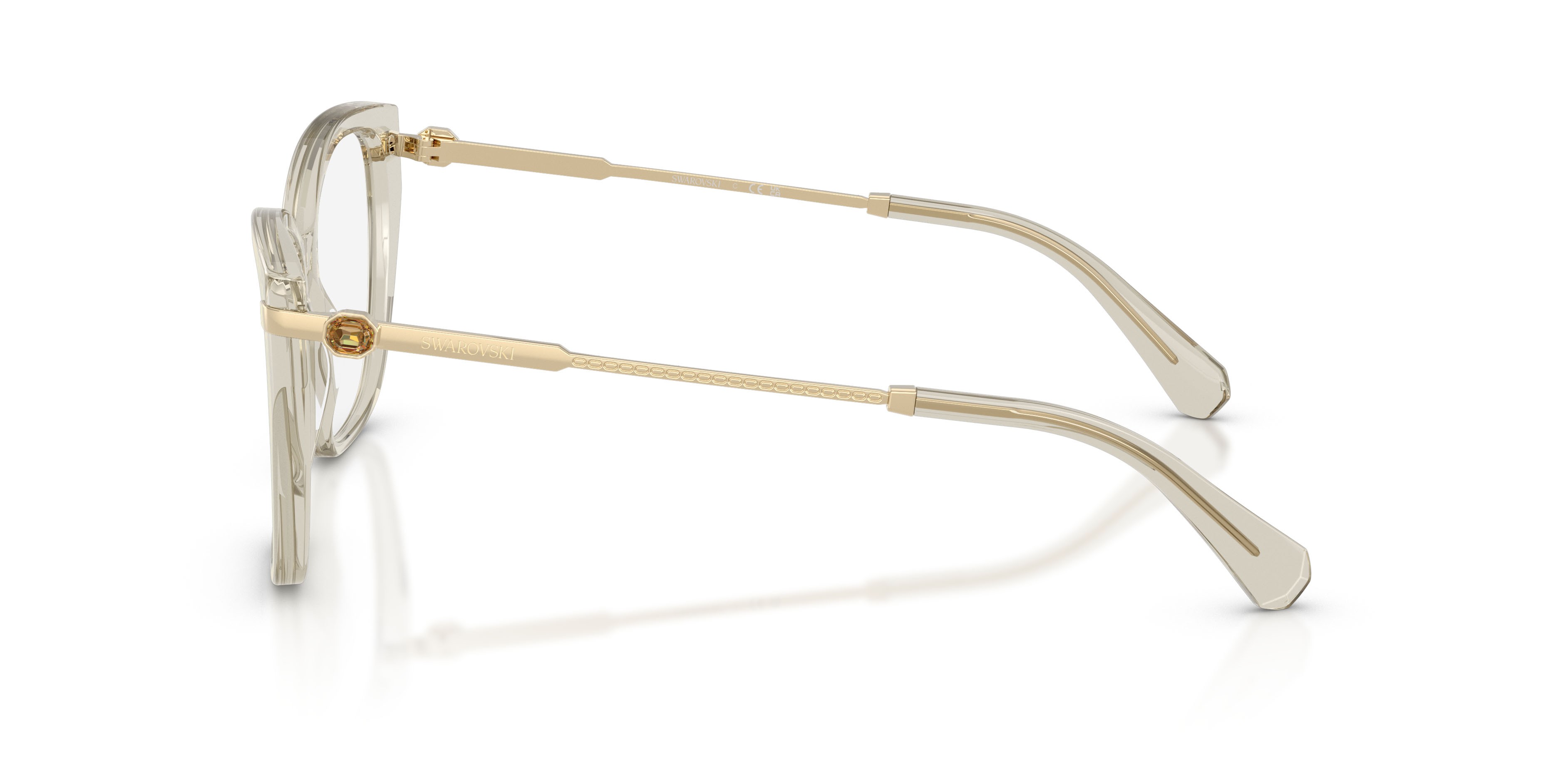 Occhiali da vista Swarovski SK 2060 (3003) colore beige forma cat eye lenti lente demo