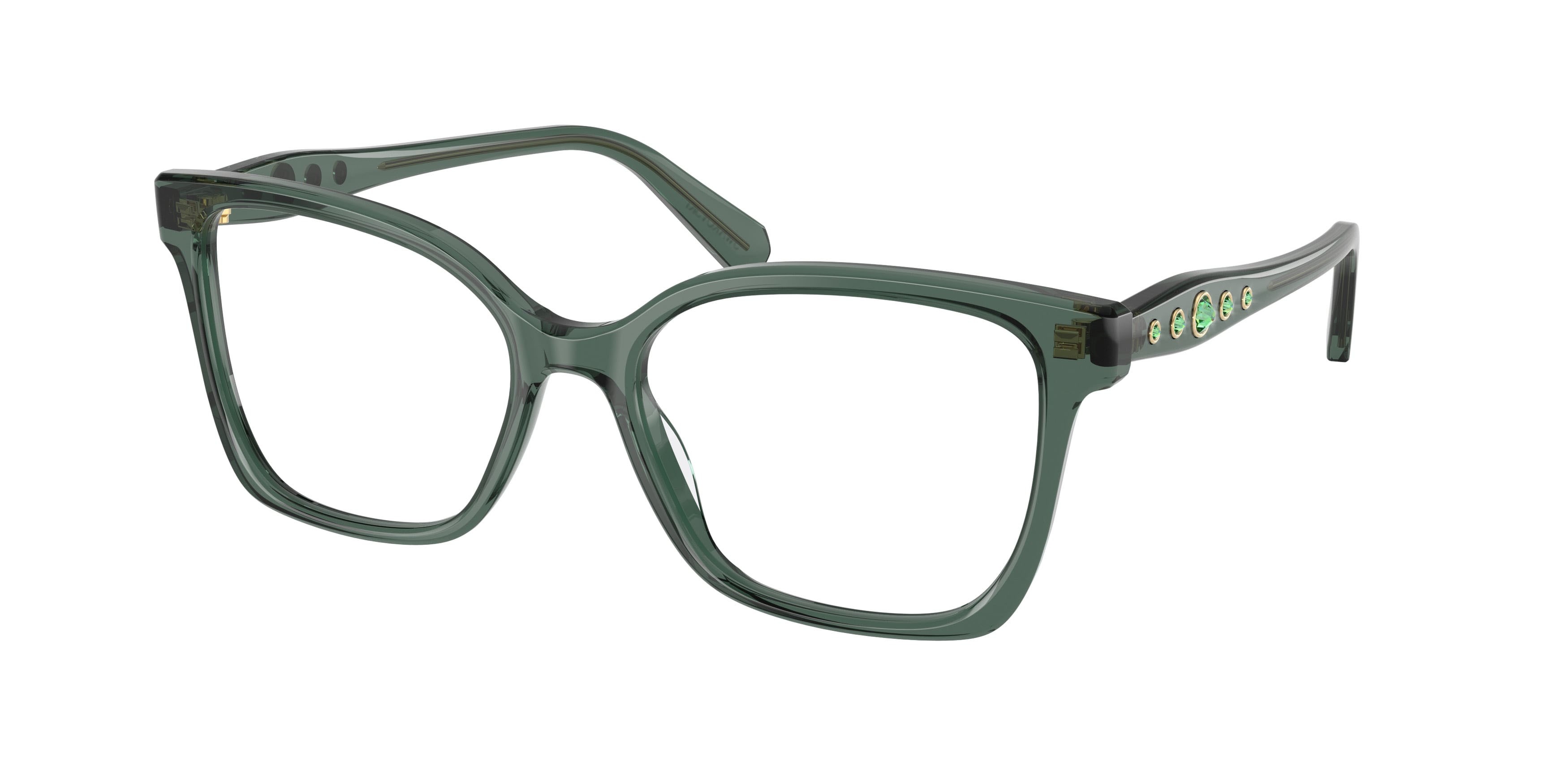 Eyeglasses Swarovski SK 2061 (1043) color verde trasparente shape square lenses lente demo