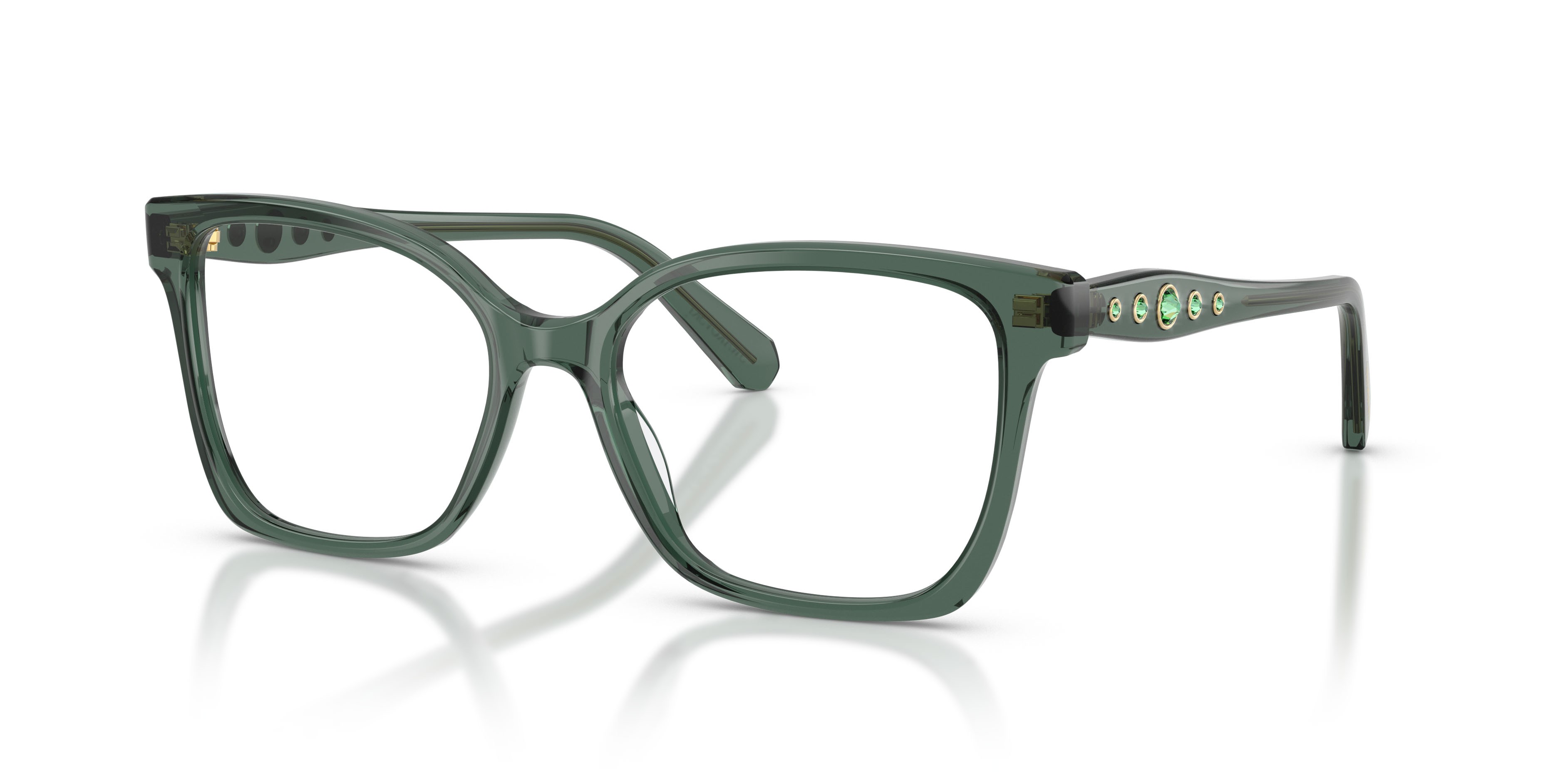 Eyeglasses Swarovski SK 2061 (1043) color verde trasparente shape square lenses lente demo