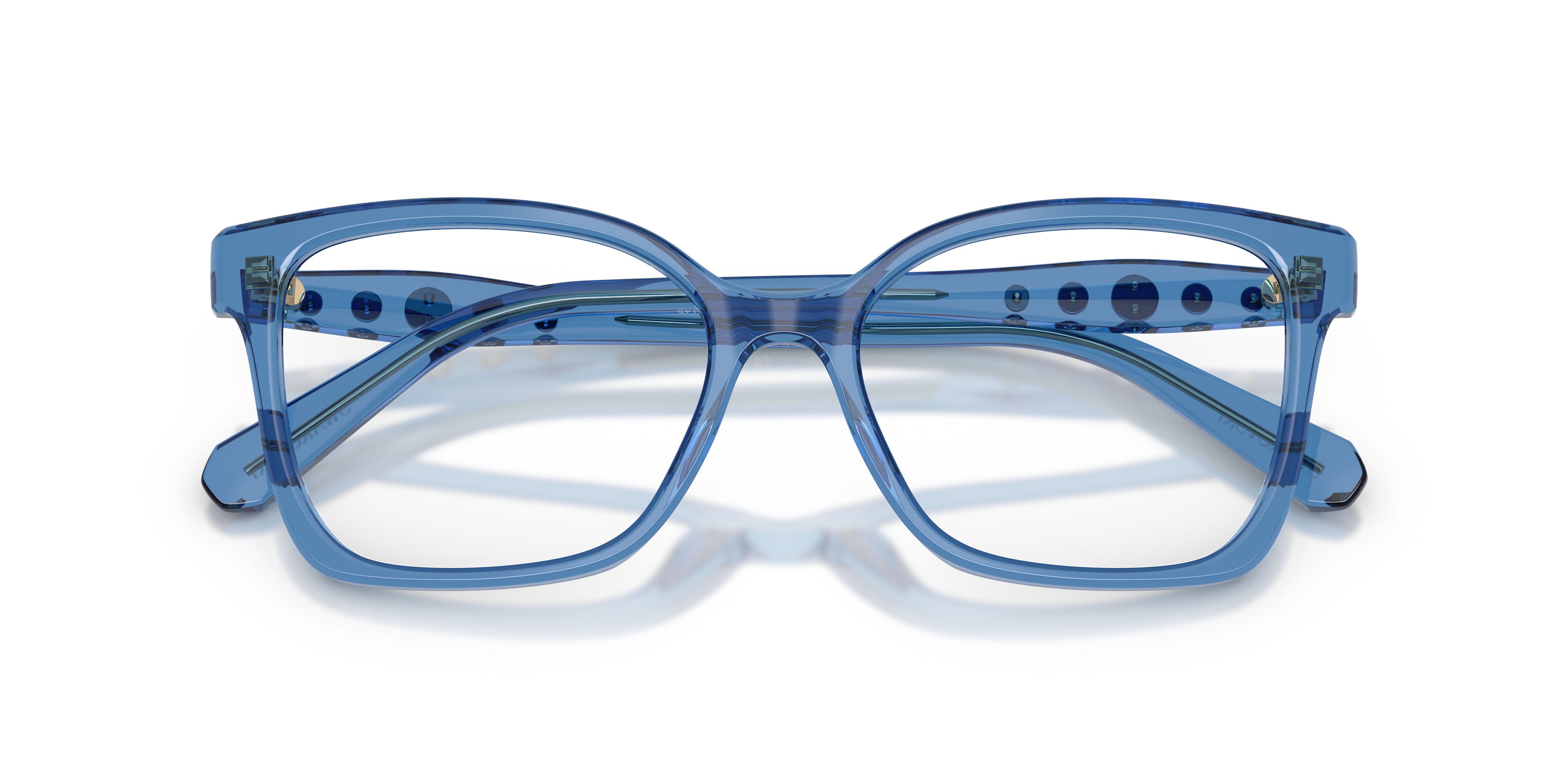 Eyeglasses Swarovski SK 2061 (1100) color blu trasparente shape square lenses lente demo