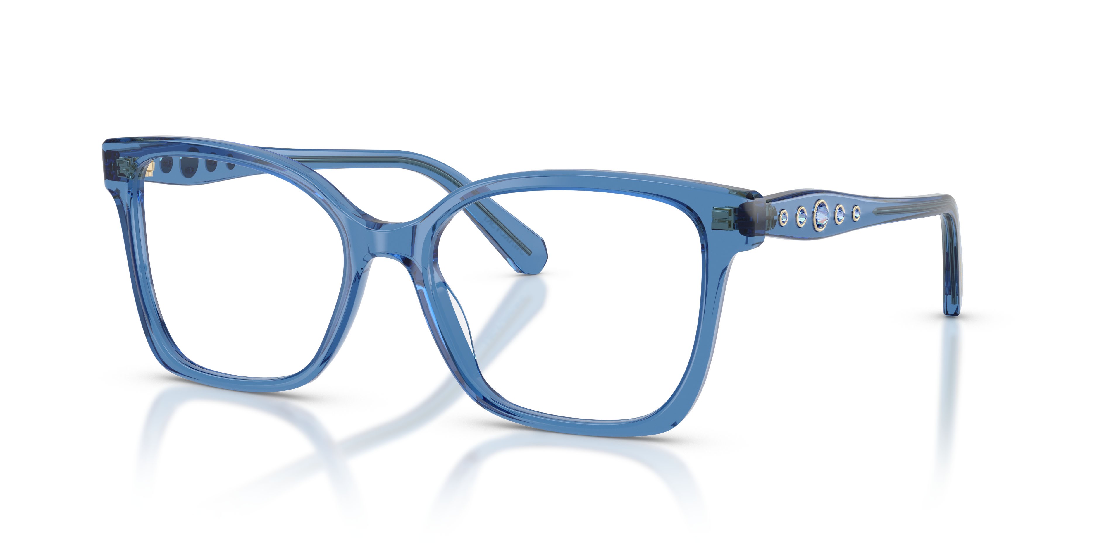 Eyeglasses Swarovski SK 2061 (1100) color blu trasparente shape square lenses lente demo