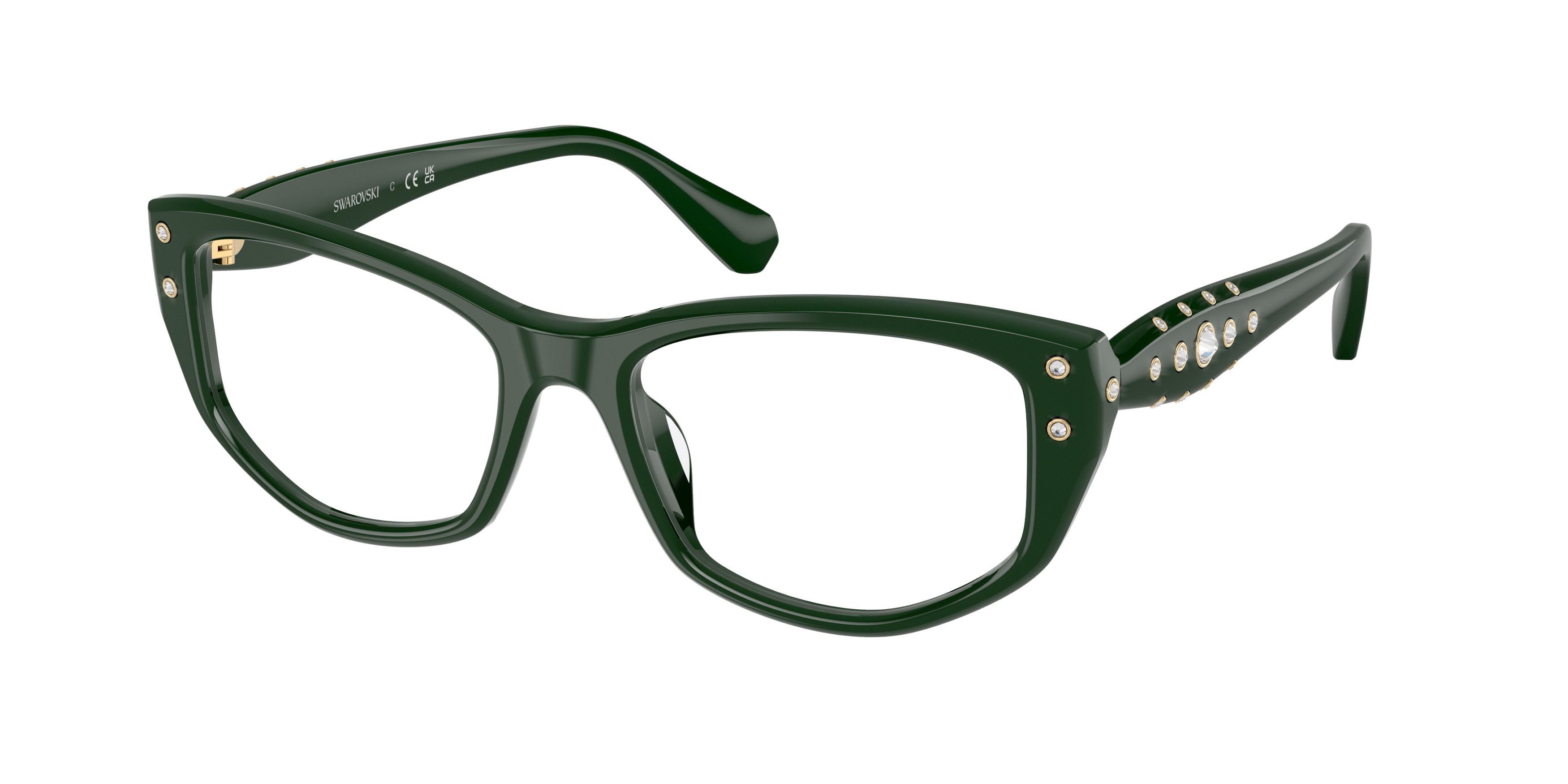 Eyeglasses Swarovski SK 2062U (1026) color verde scuro shape square lenses lente demo