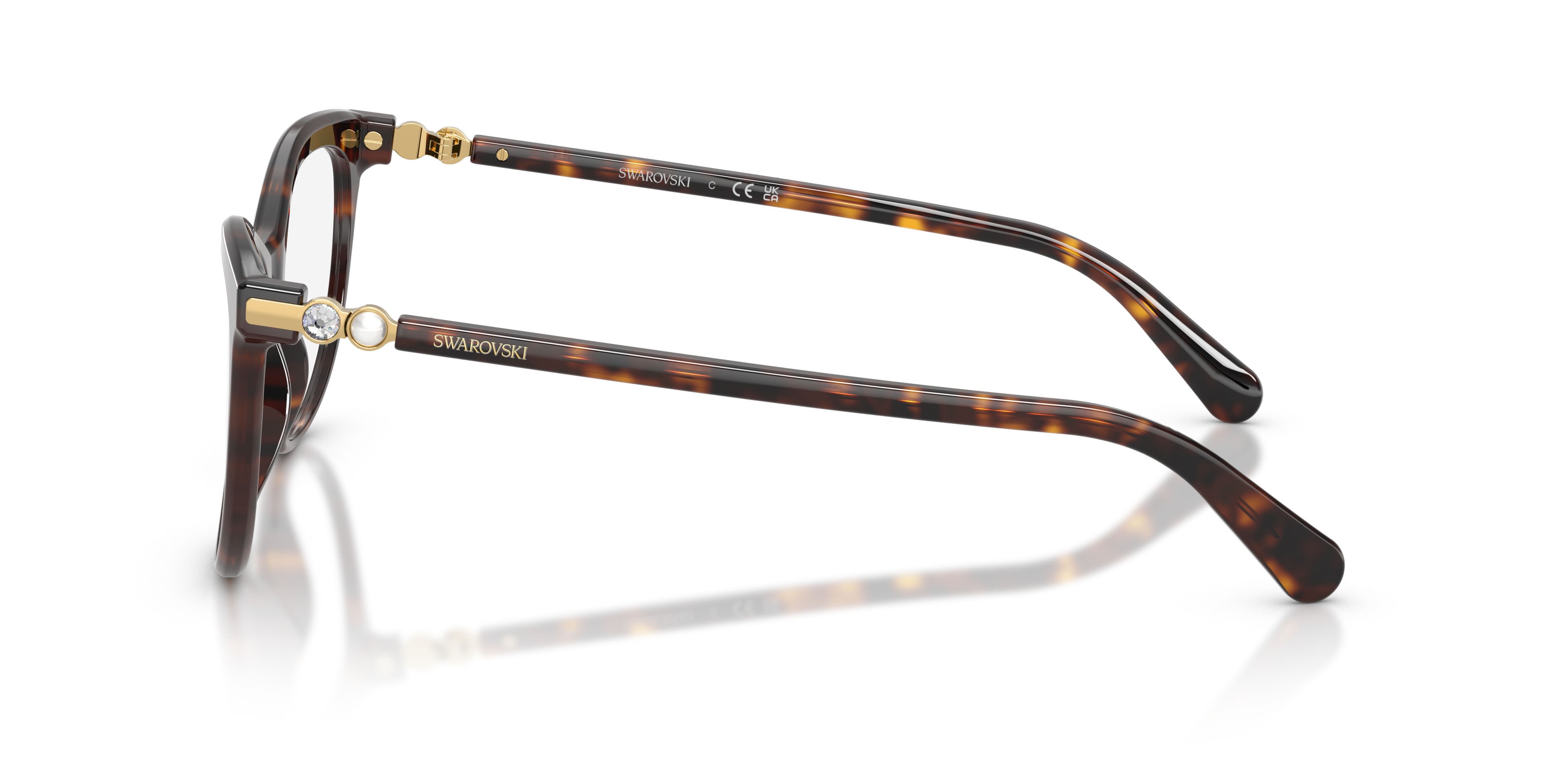 Eyeglasses Swarovski SK 2064 (1002) color havana shape round lenses lente demo
