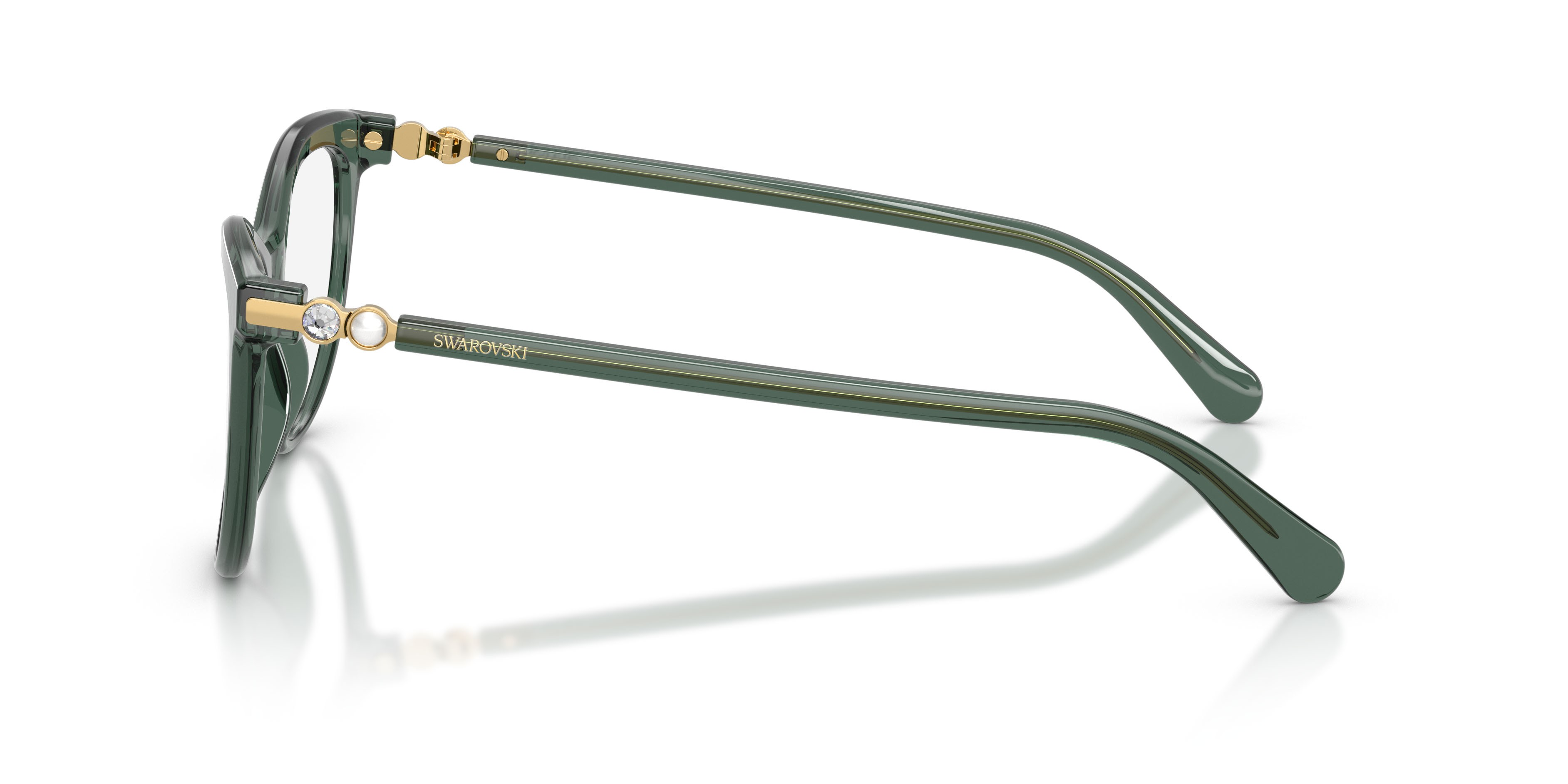 Eyeglasses Swarovski SK 2064 (1043) color verde trasparente shape round lenses lente demo