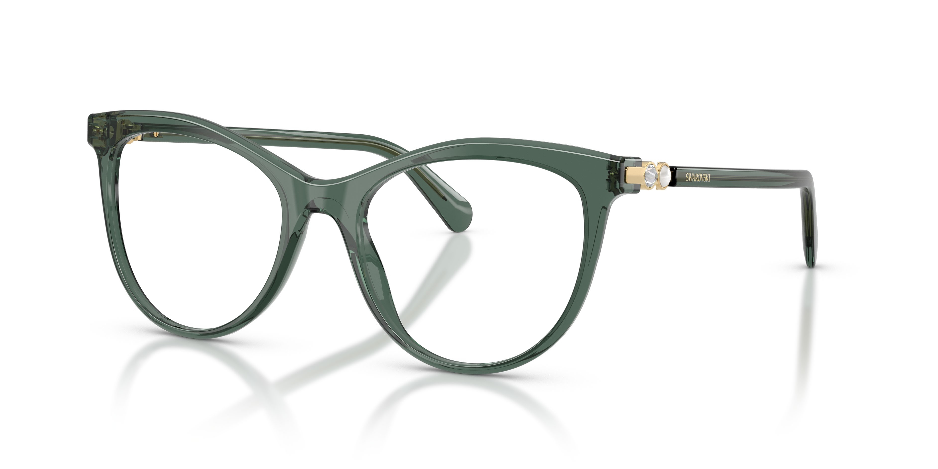 Eyeglasses Swarovski SK 2064 (1043) color verde trasparente shape round lenses lente demo