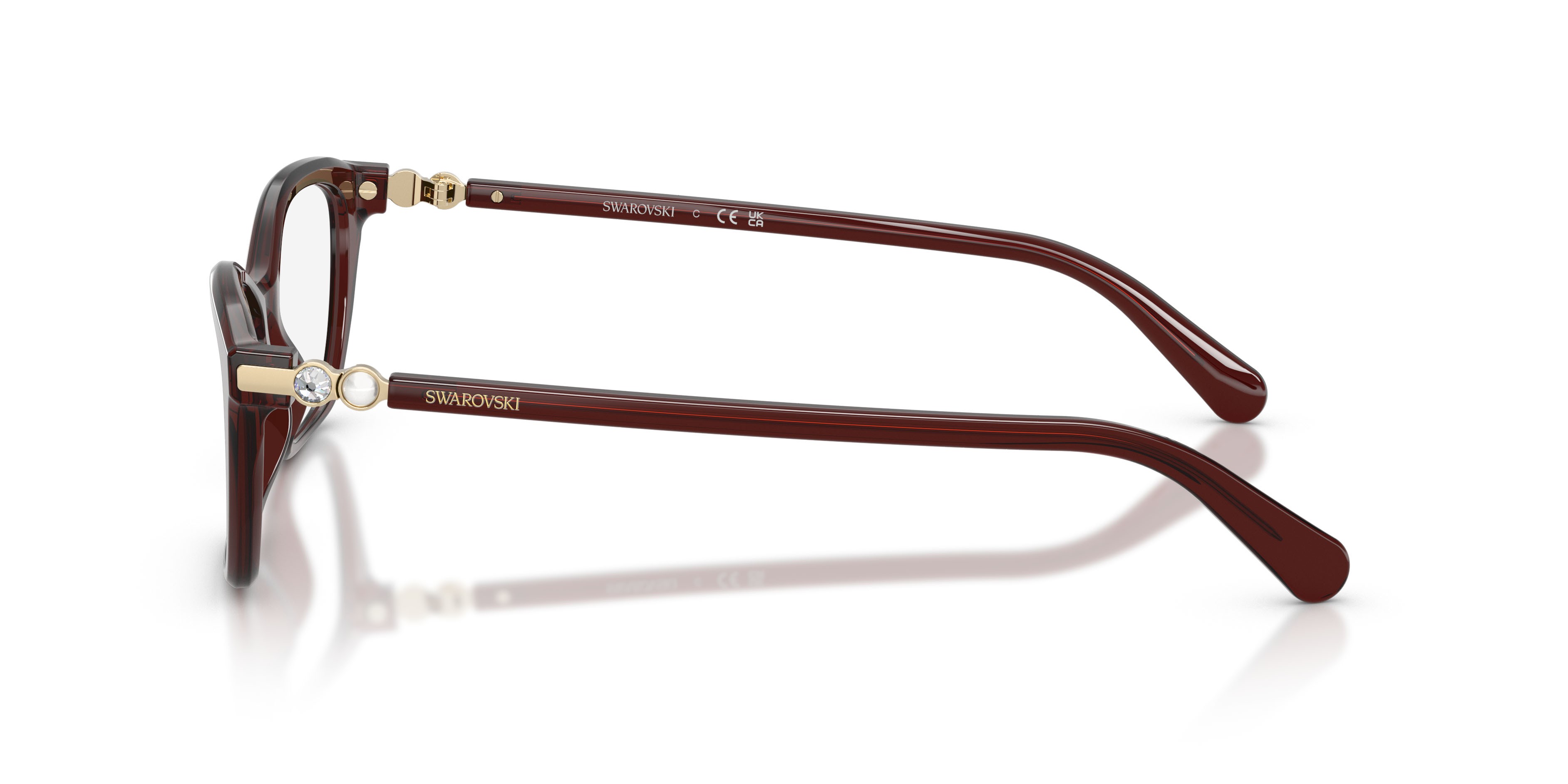 Eyeglasses Swarovski SK 2065 (1098) color borgogna trasparente shape square lenses lente demo