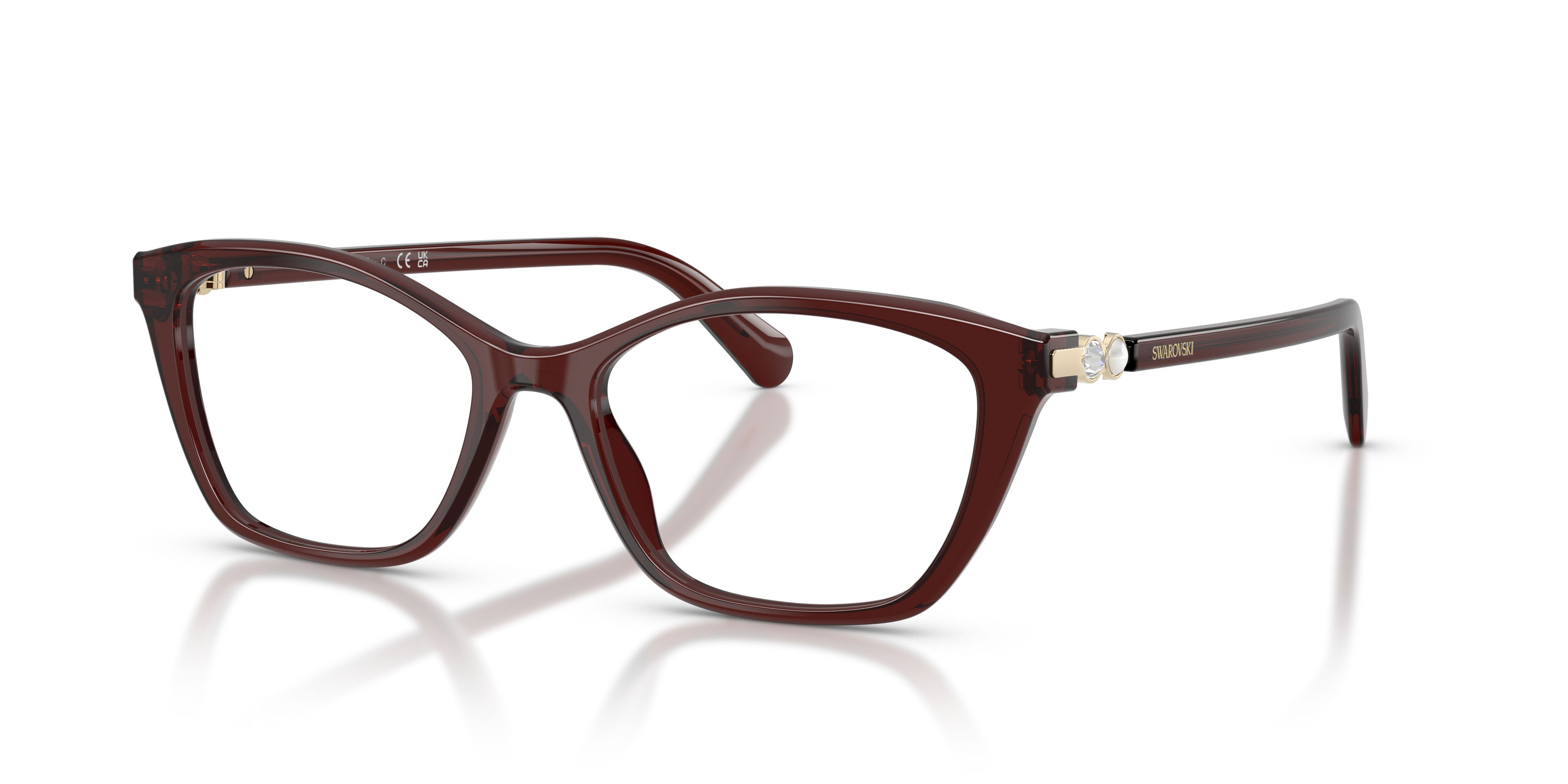 Eyeglasses Swarovski SK 2065 (1098) color borgogna trasparente shape square lenses lente demo