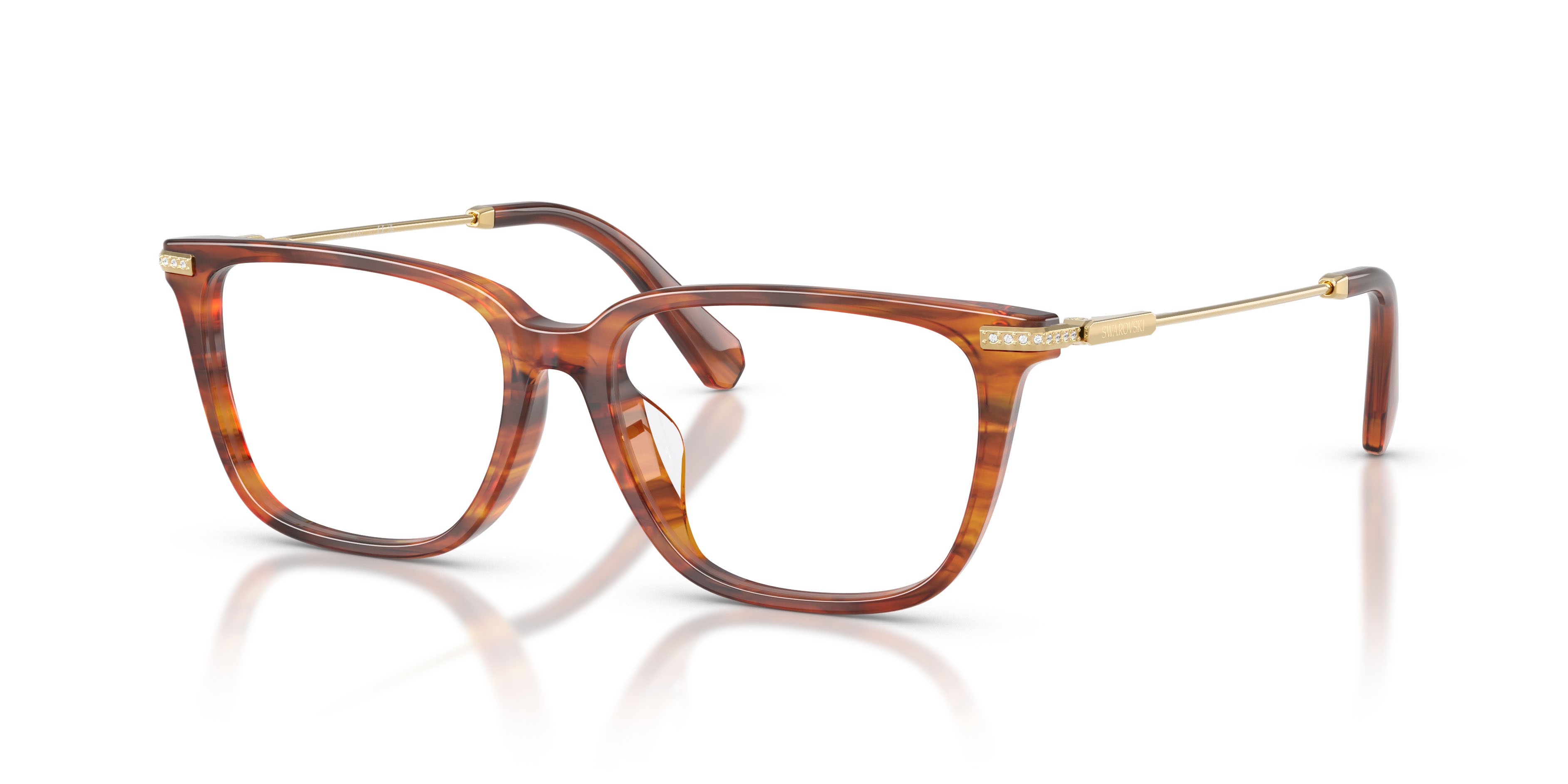 Eyeglasses Swarovski SK 2067D (1091) color striato havana shape square lenses lente demo