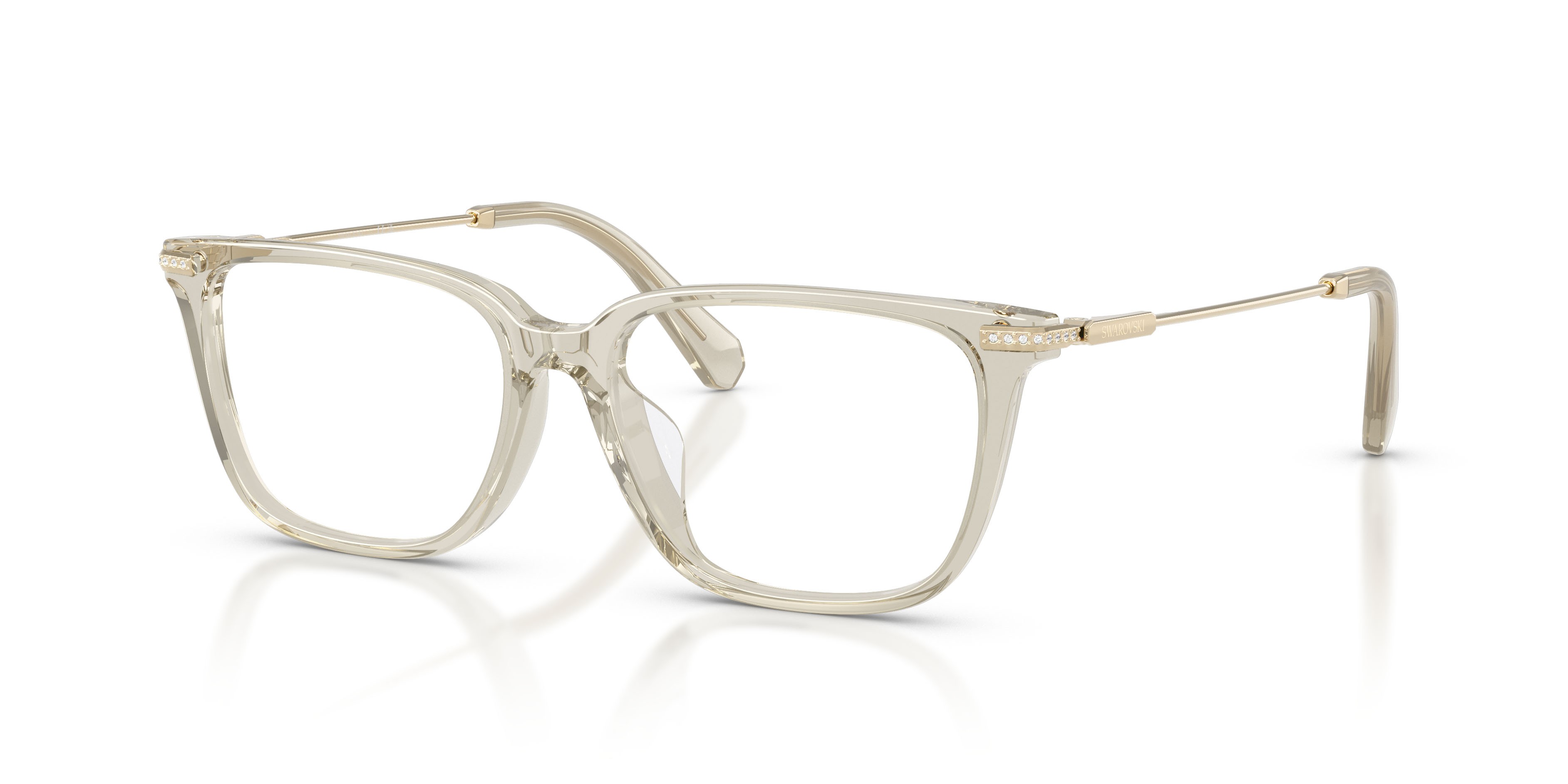 Occhiali da vista Swarovski SK 2067D (3003) colore beige trasparente forma quadrato lenti lente demo