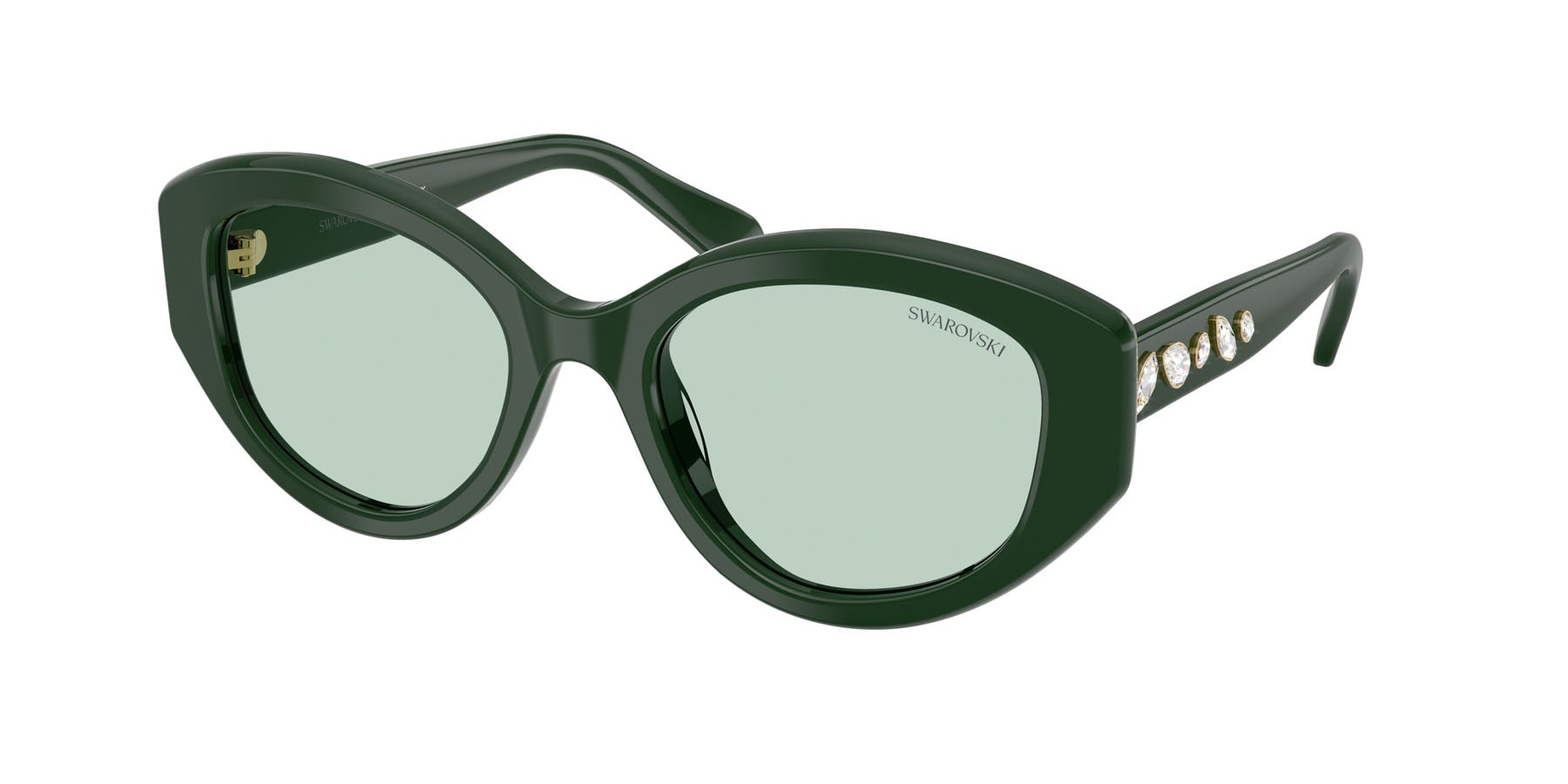 Sunglasses Swarovski SK 6005 (1026M1) color verde scuro shape irregular lenses fotocromatica verde