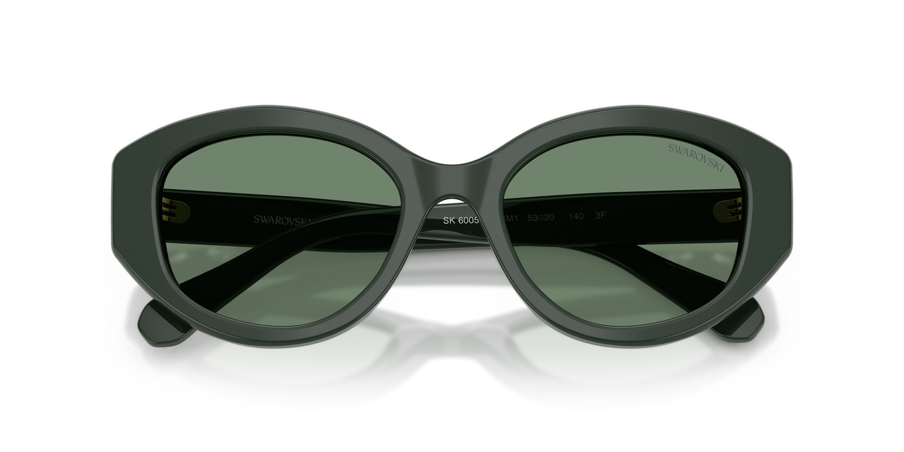 Sunglasses Swarovski SK 6005 (1026M1) color verde scuro shape irregular lenses fotocromatica verde