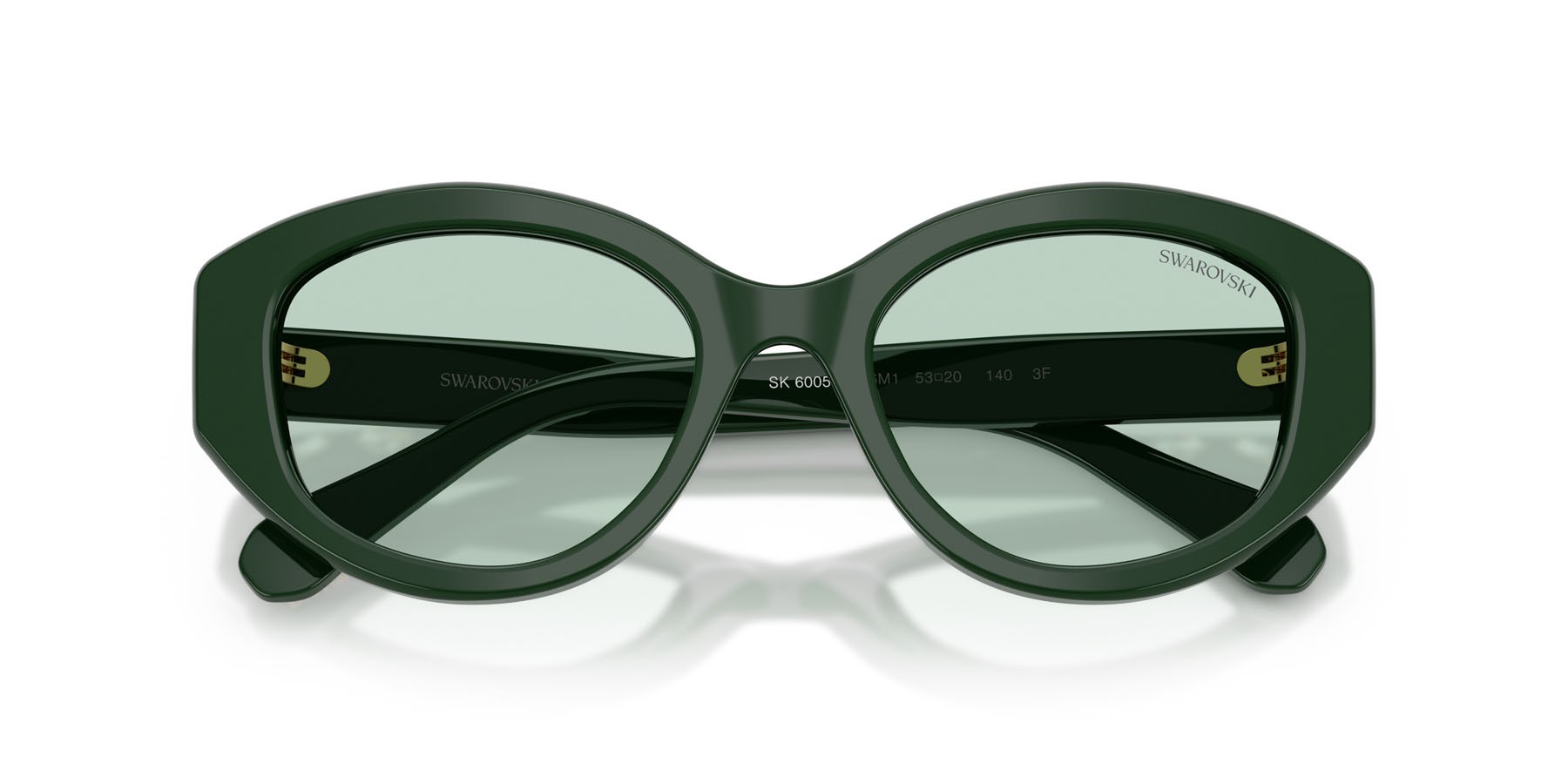 Sunglasses Swarovski SK 6005 (1026M1) color verde scuro shape irregular lenses fotocromatica verde