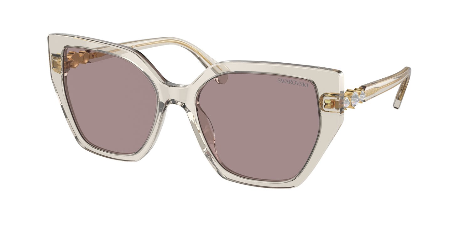 Sunglasses Swarovski SK 6016 (3003LA) color beige trasparente shape irregular lenses viola
