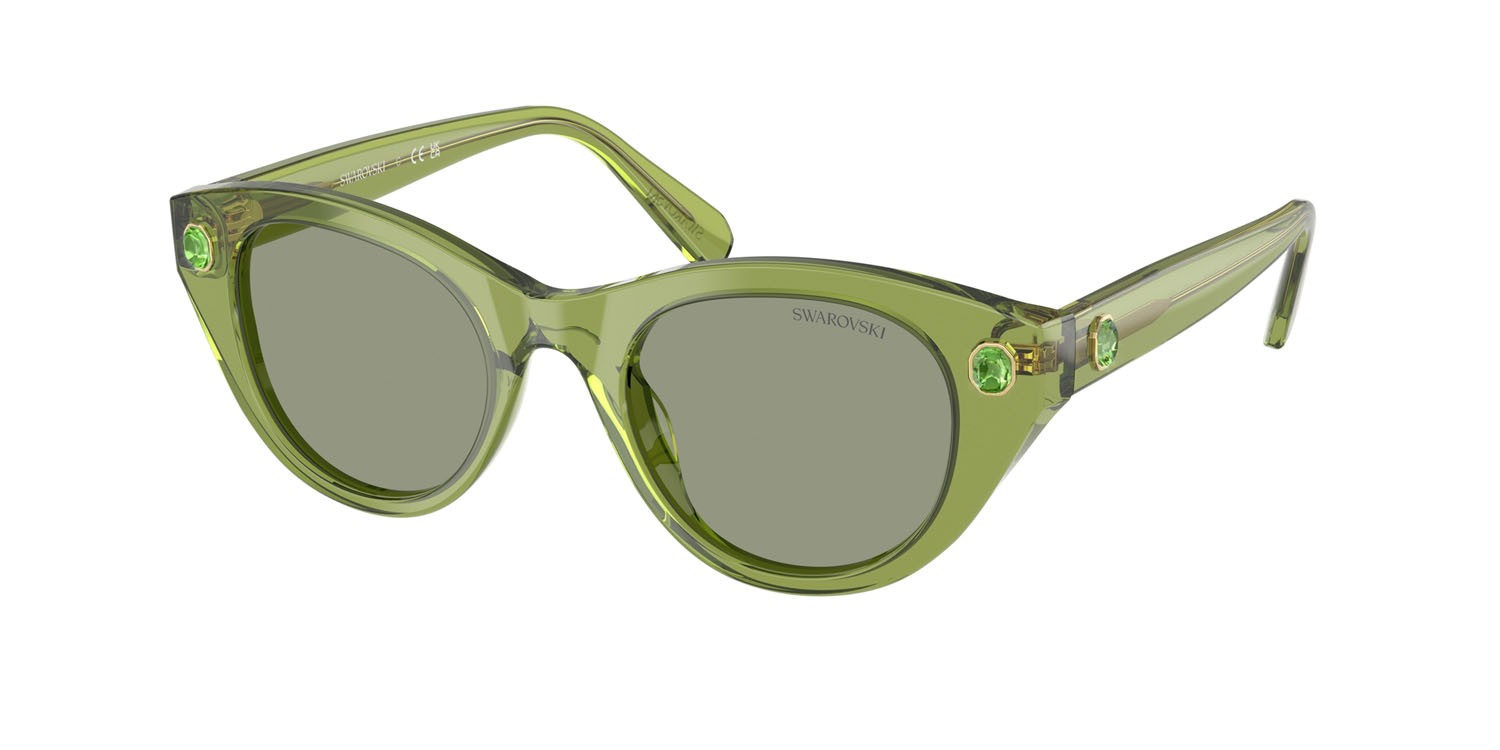 Sunglasses Swarovski SK 6025 (3002/2) color verde trasparente shape round lenses verde