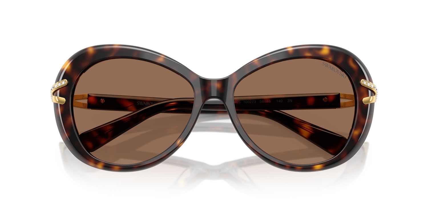 Sunglasses Swarovski SK 6026 (100273) color havana shape butterfly lenses marrone scuro