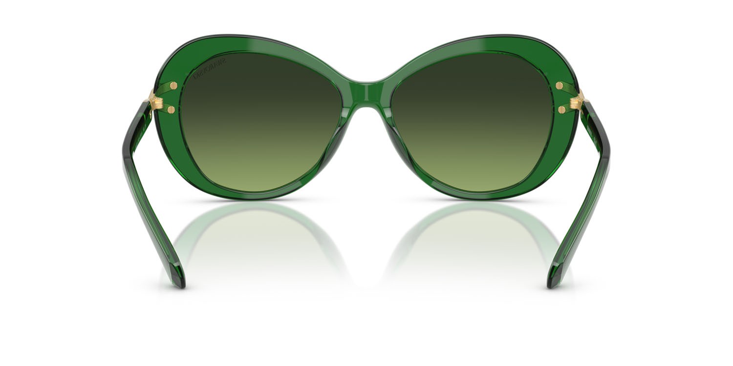 Sunglasses Swarovski SK 6026 (10642A) color verde trasparente shape butterfly lenses verde sfumato