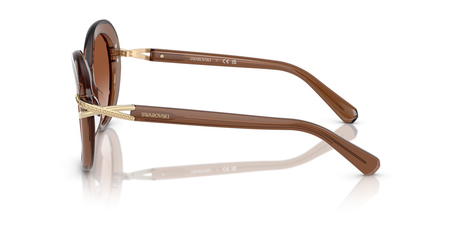Sunglasses Swarovski SK 6026 (106713) color marrone trasparente shape butterfly lenses marrone sfumato