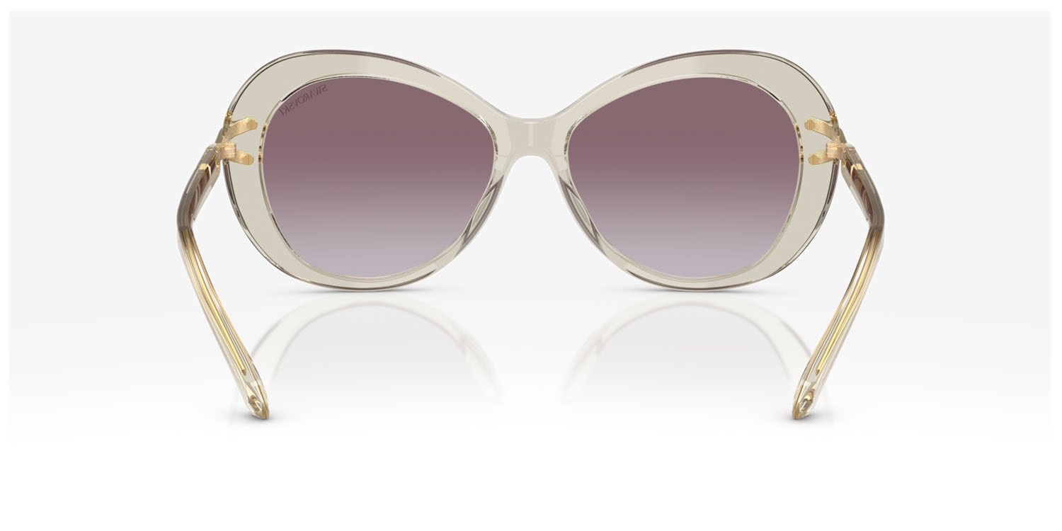 Sunglasses Swarovski SK 6026 (30038H) color beige trasparente shape butterfly lenses sfumato viola