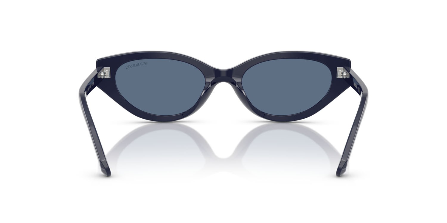 Sunglasses Swarovski SK 6030 (100455) color blu shape round lenses blu scuro