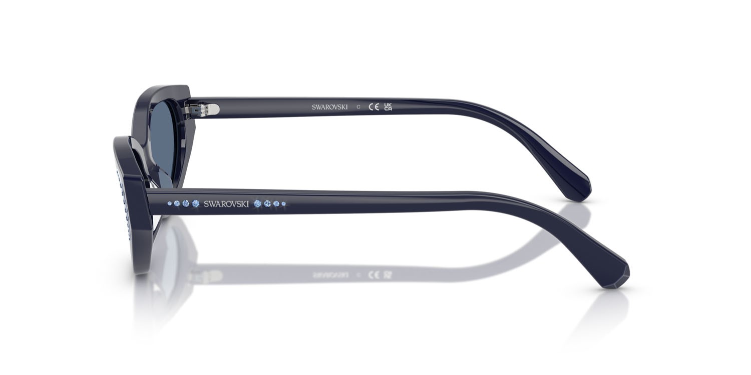 Sunglasses Swarovski SK 6030 (100455) color blu shape round lenses blu scuro