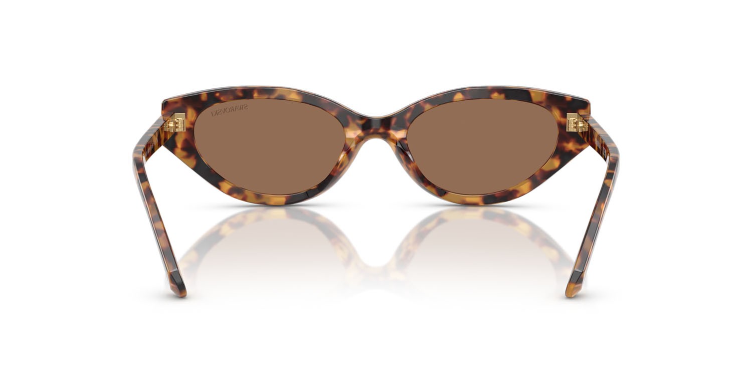 Sunglasses Swarovski SK 6030 (104073) color havana medio shape round lenses marrone scuro