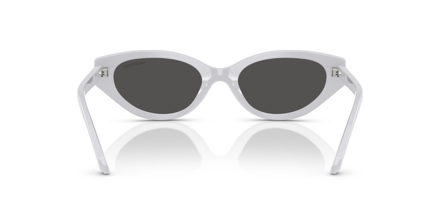 Occhiali da sole Swarovski SK 6030 (106087) colore grigio chiaro forma rotondo lenti grigio scuro